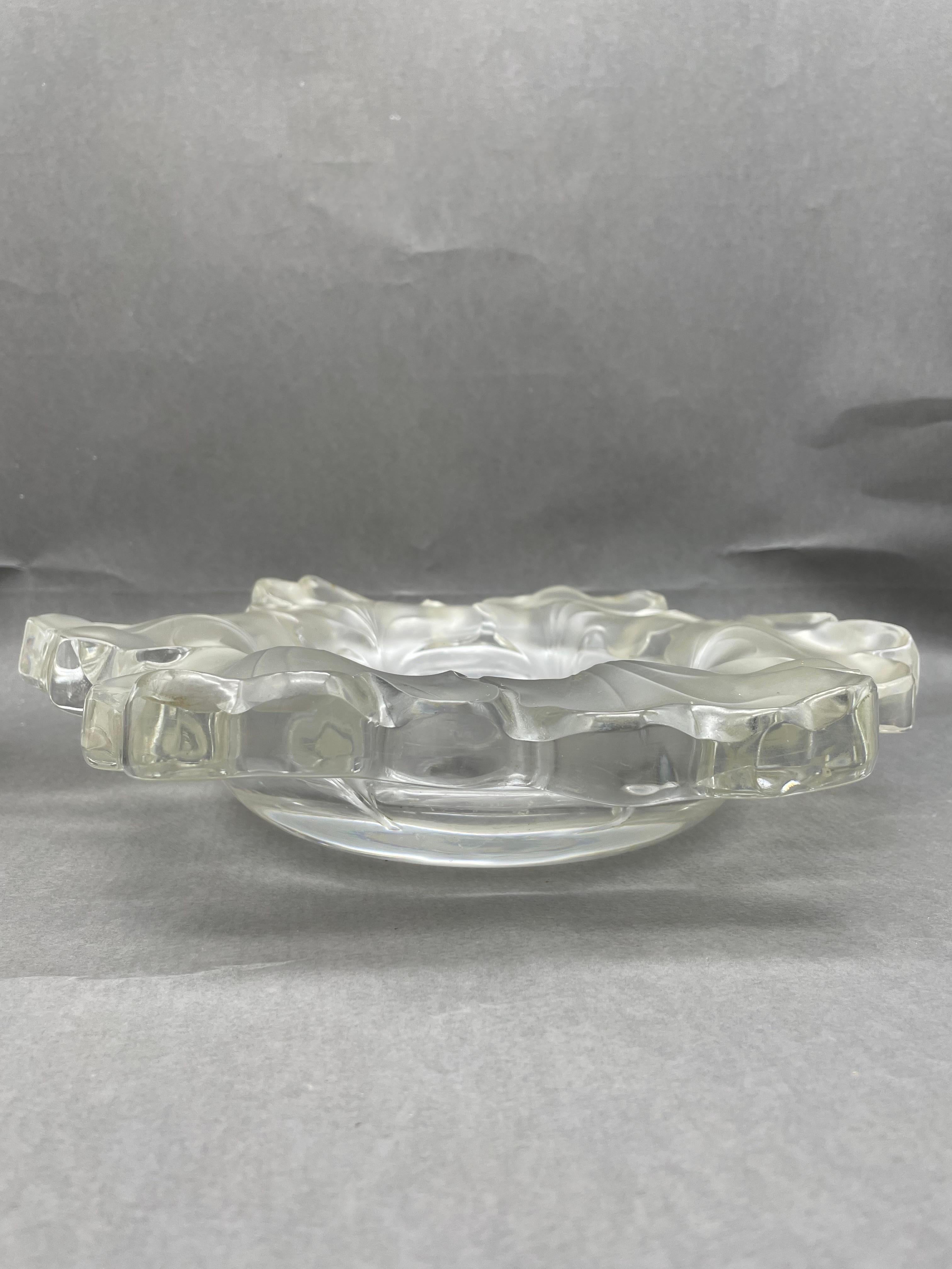 lalique bowl with leaves