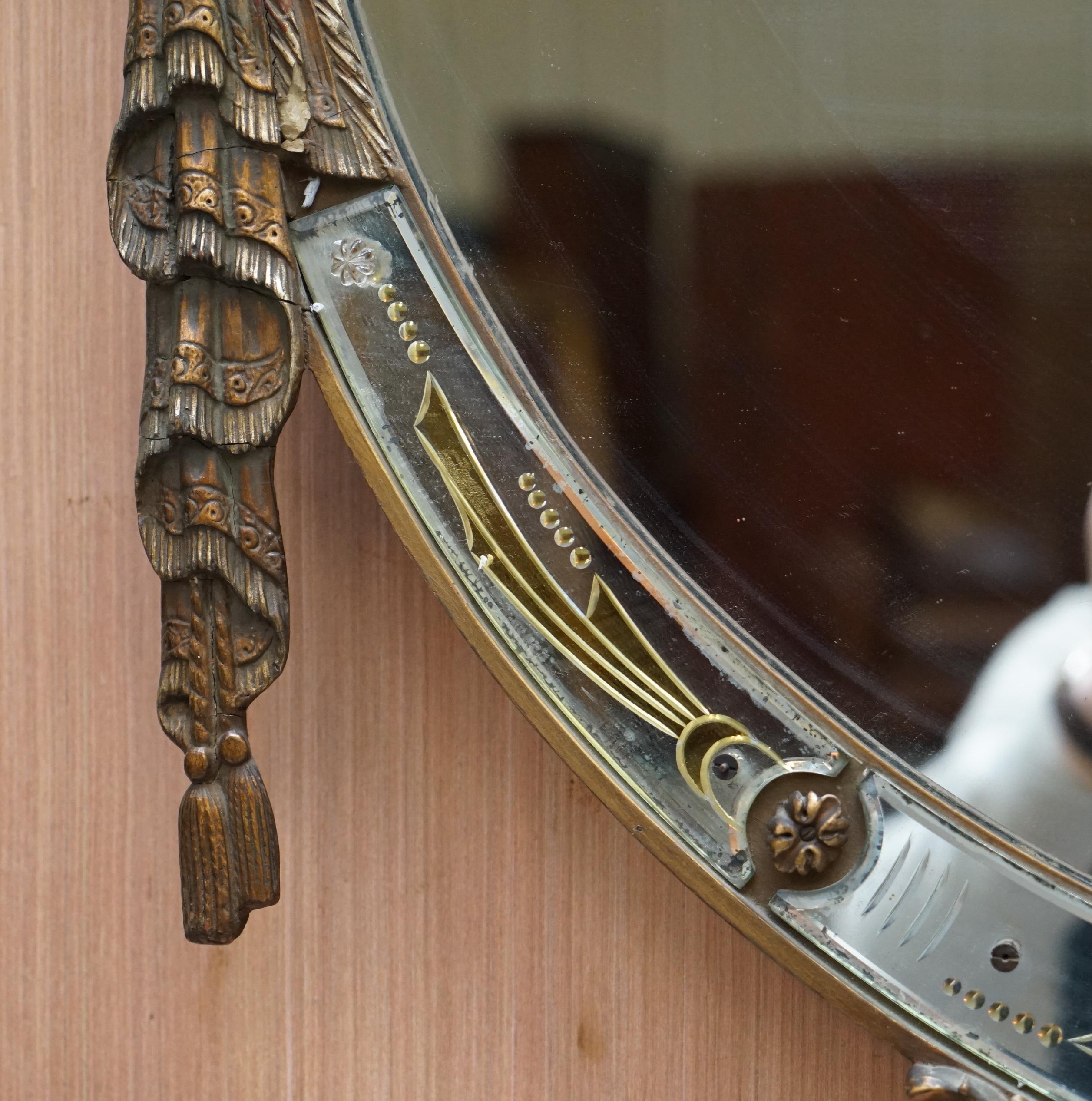 Seltene große späten 19. Jahrhundert Giltwood Spiegel Französisch Schild Form Akanthus Detail im Angebot 8