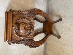Rare Large Louis XV Walnut and Marble Castle Side Bed Table