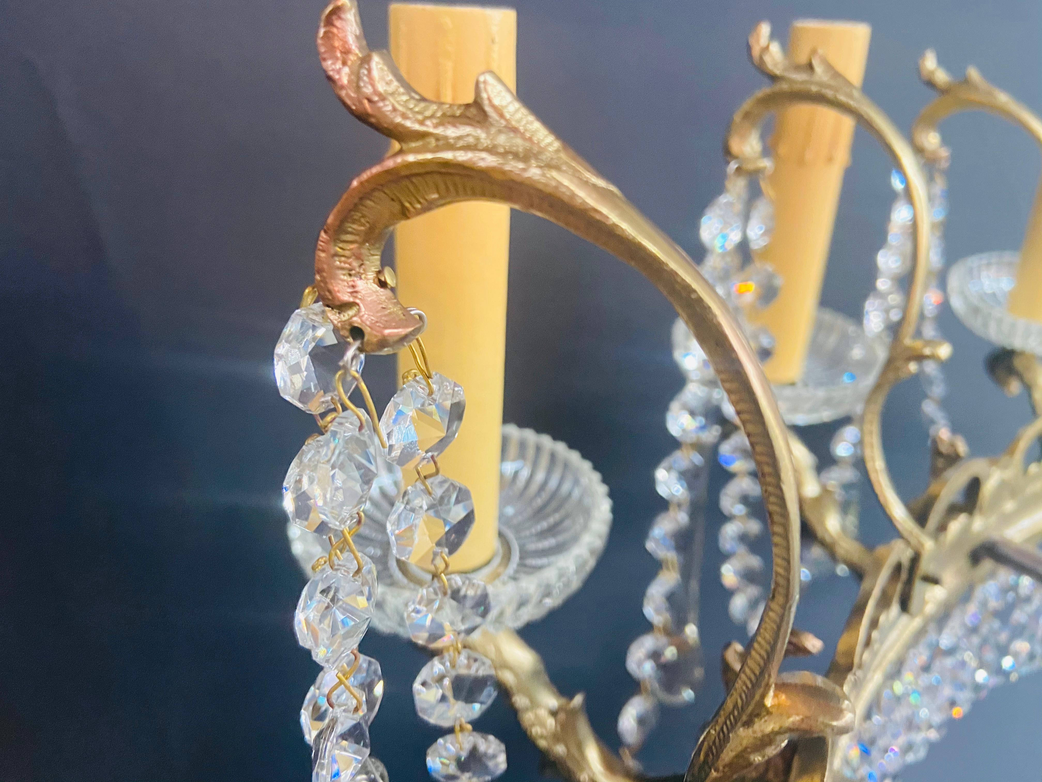 Grand lustre en bronze et cristal de style Empire Louis XVI du 19e siècle en vente 11