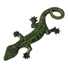 Rare Large Majolica Palissy Lizard Figure