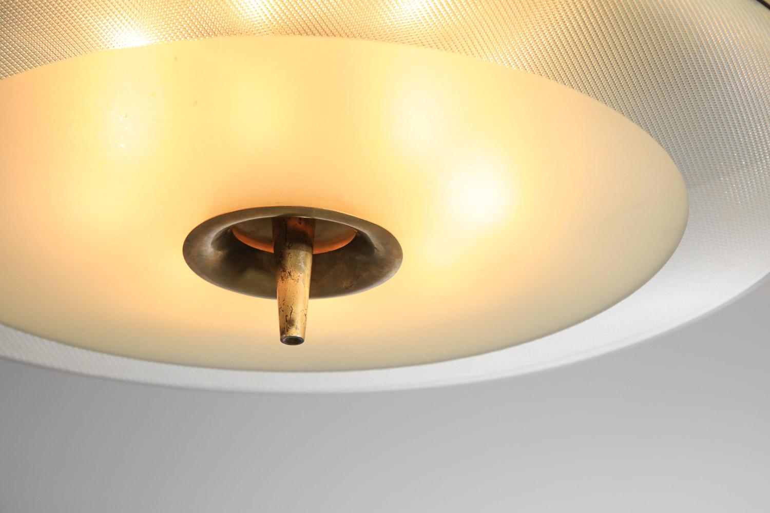 rare Large Max Ingrand Italian ceiling lamp chandelier for Fontana Arte 60s For Sale 5