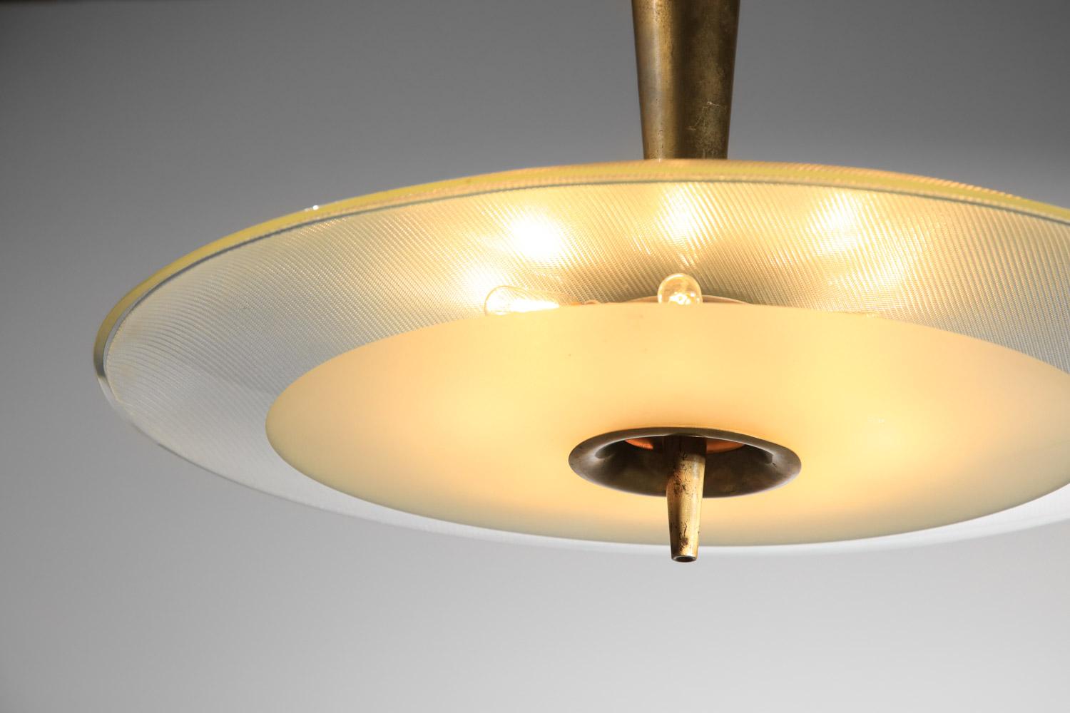 rare Large Max Ingrand Italian ceiling lamp chandelier for Fontana Arte 60s For Sale 6