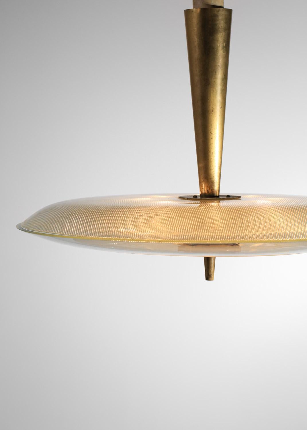 rare Large Max Ingrand Italian ceiling lamp chandelier for Fontana Arte 60s For Sale 7