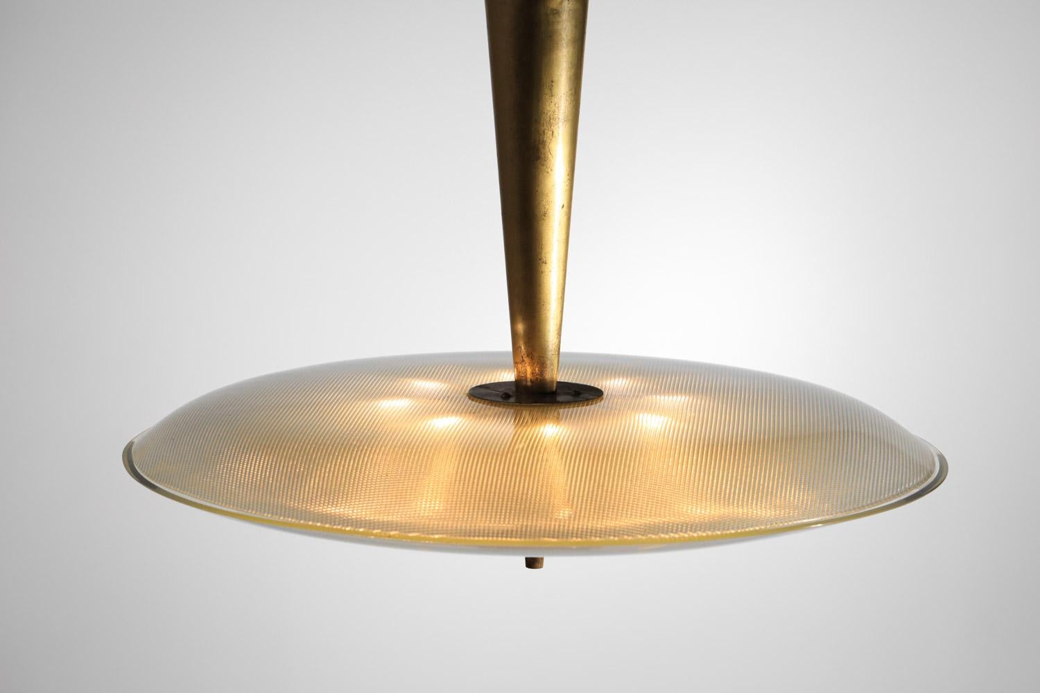 rare Large Max Ingrand Italian ceiling lamp chandelier for Fontana Arte 60s For Sale 8