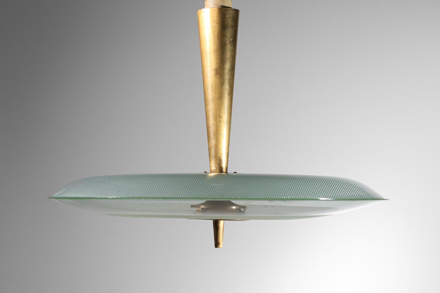 rare Large Max Ingrand Italian ceiling lamp chandelier for Fontana Arte 60s For Sale 11