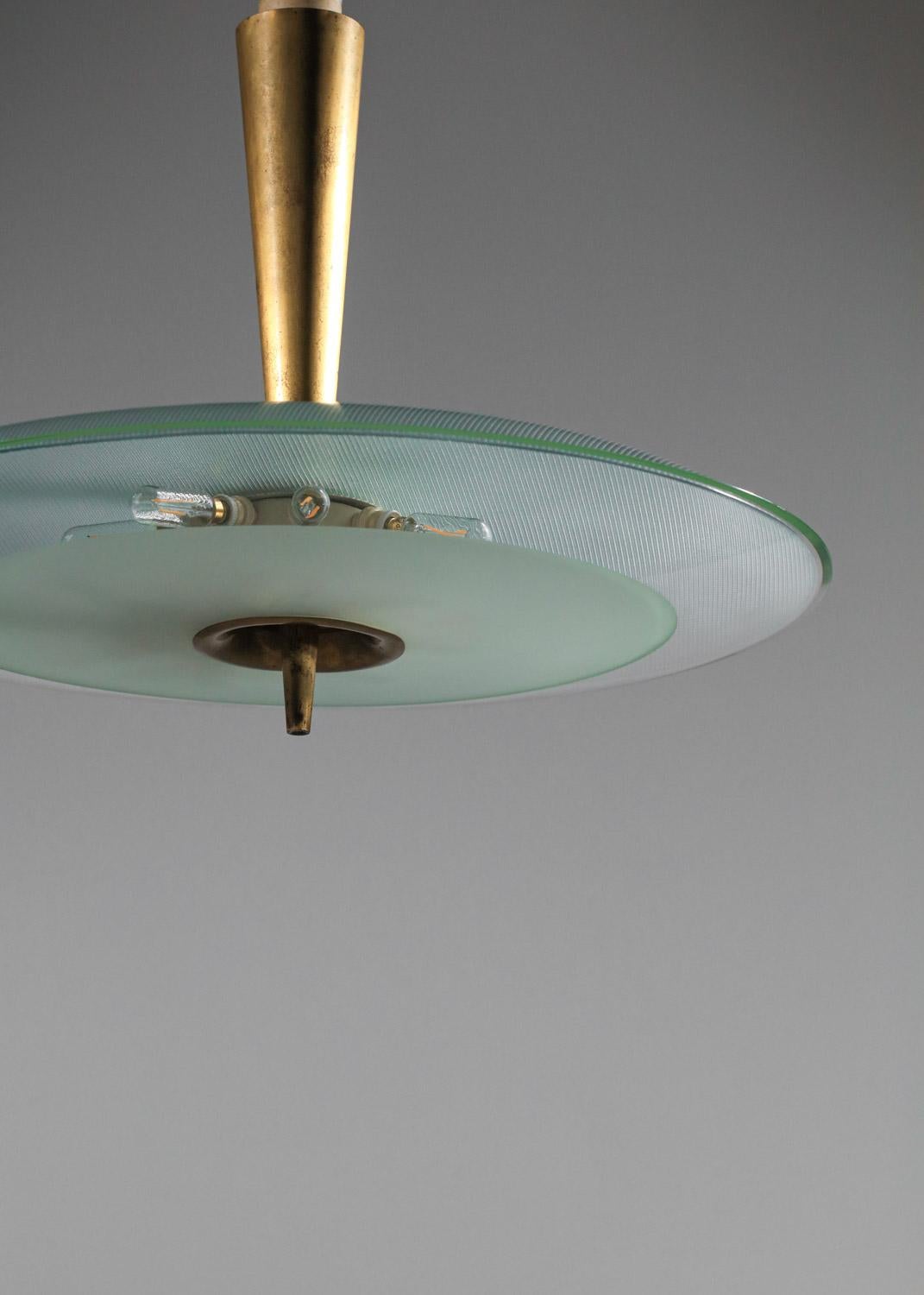 rare Large Max Ingrand Italian ceiling lamp chandelier for Fontana Arte 60s For Sale 13