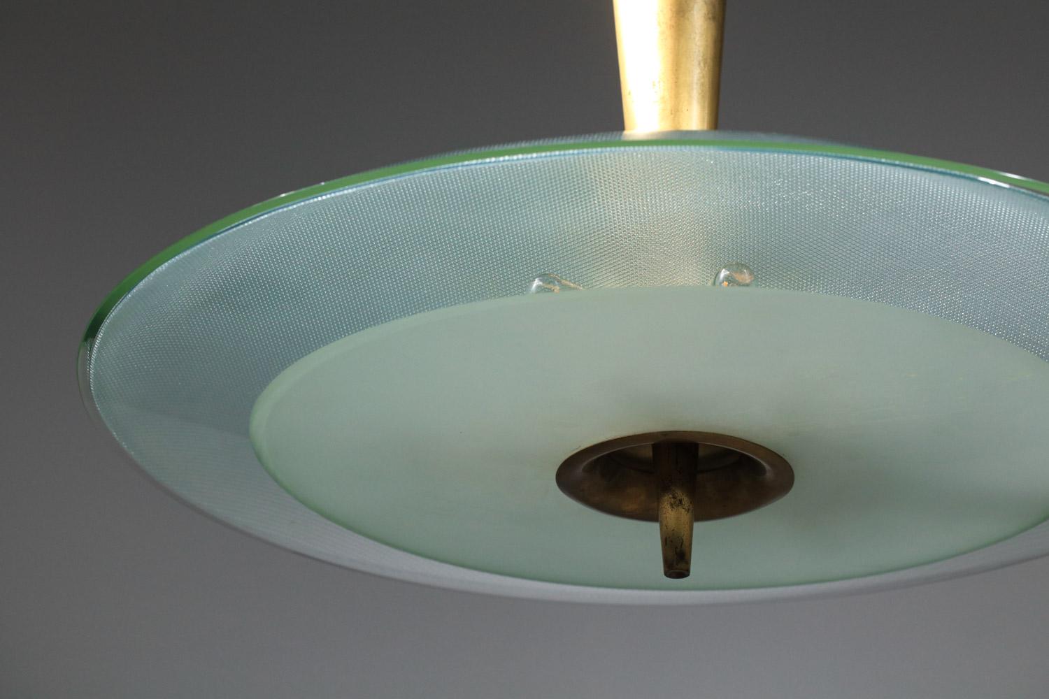 Mid-20th Century rare Large Max Ingrand Italian ceiling lamp chandelier for Fontana Arte 60s For Sale