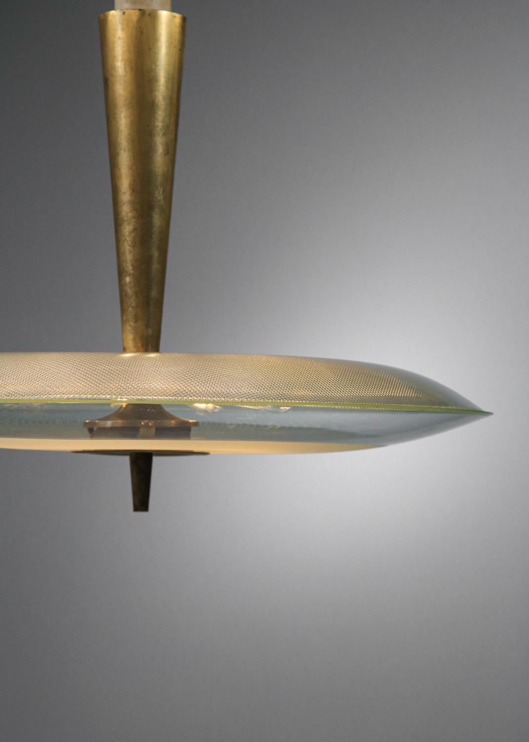 rare Large Max Ingrand Italian ceiling lamp chandelier for Fontana Arte 60s For Sale 3