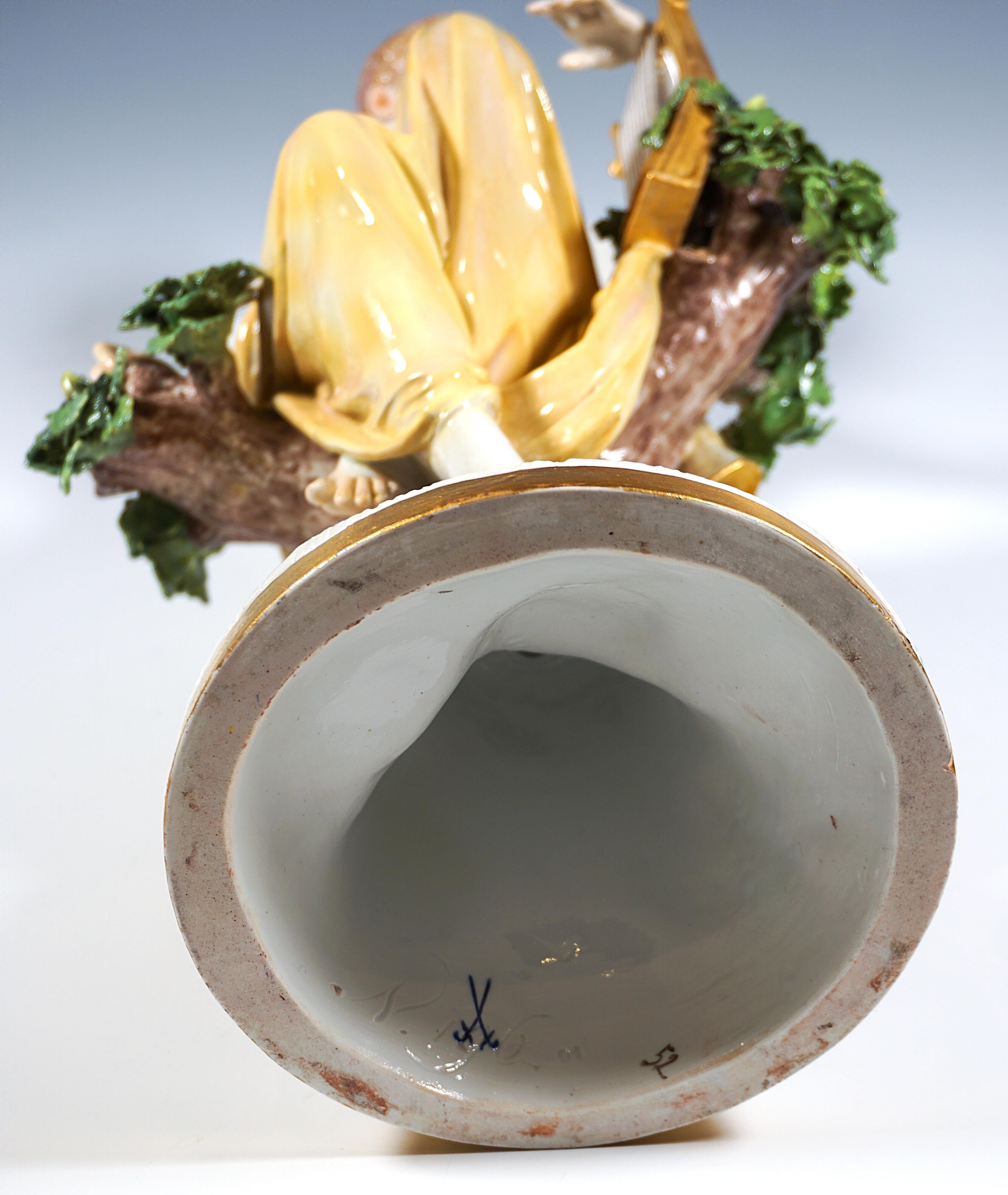 Rara figura grande de porcelana de Meissen 