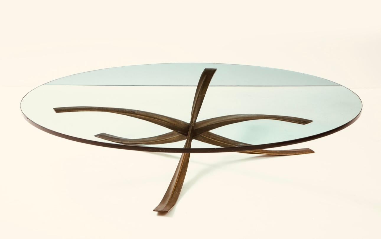 Rare Large Michel Mangematin Bronze Coffee Table, 1962 For Sale 8