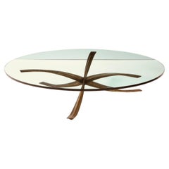 Rare Large Michel Mangematin Bronze Coffee Table, 1962