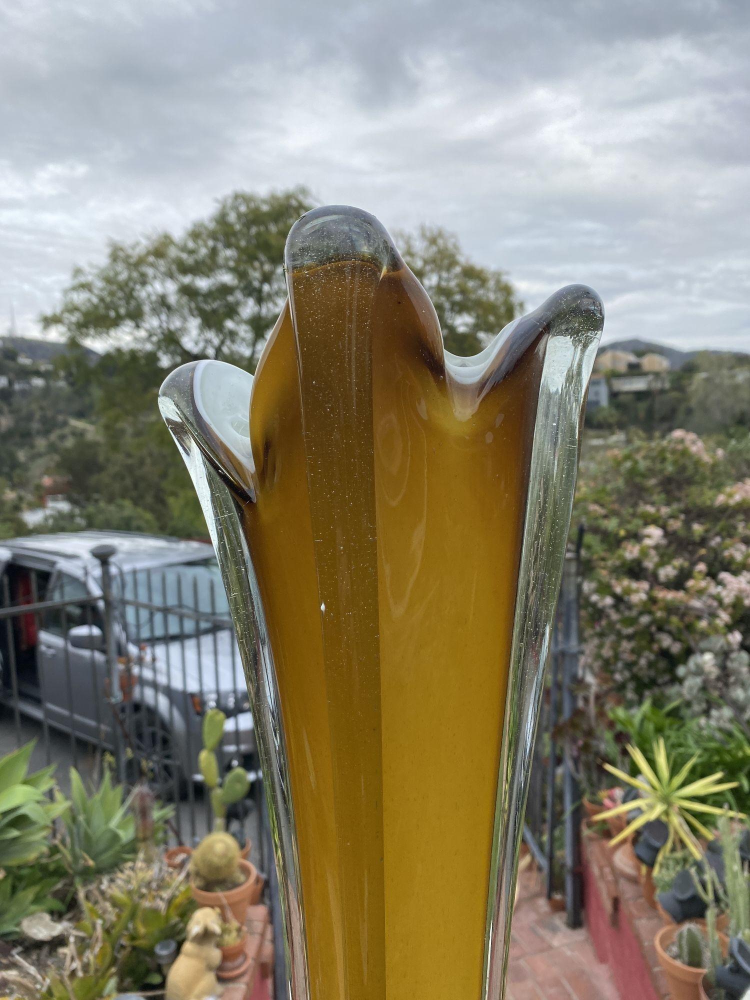 Rare 5 foot  Handblown Murano Glass floor Vase 4