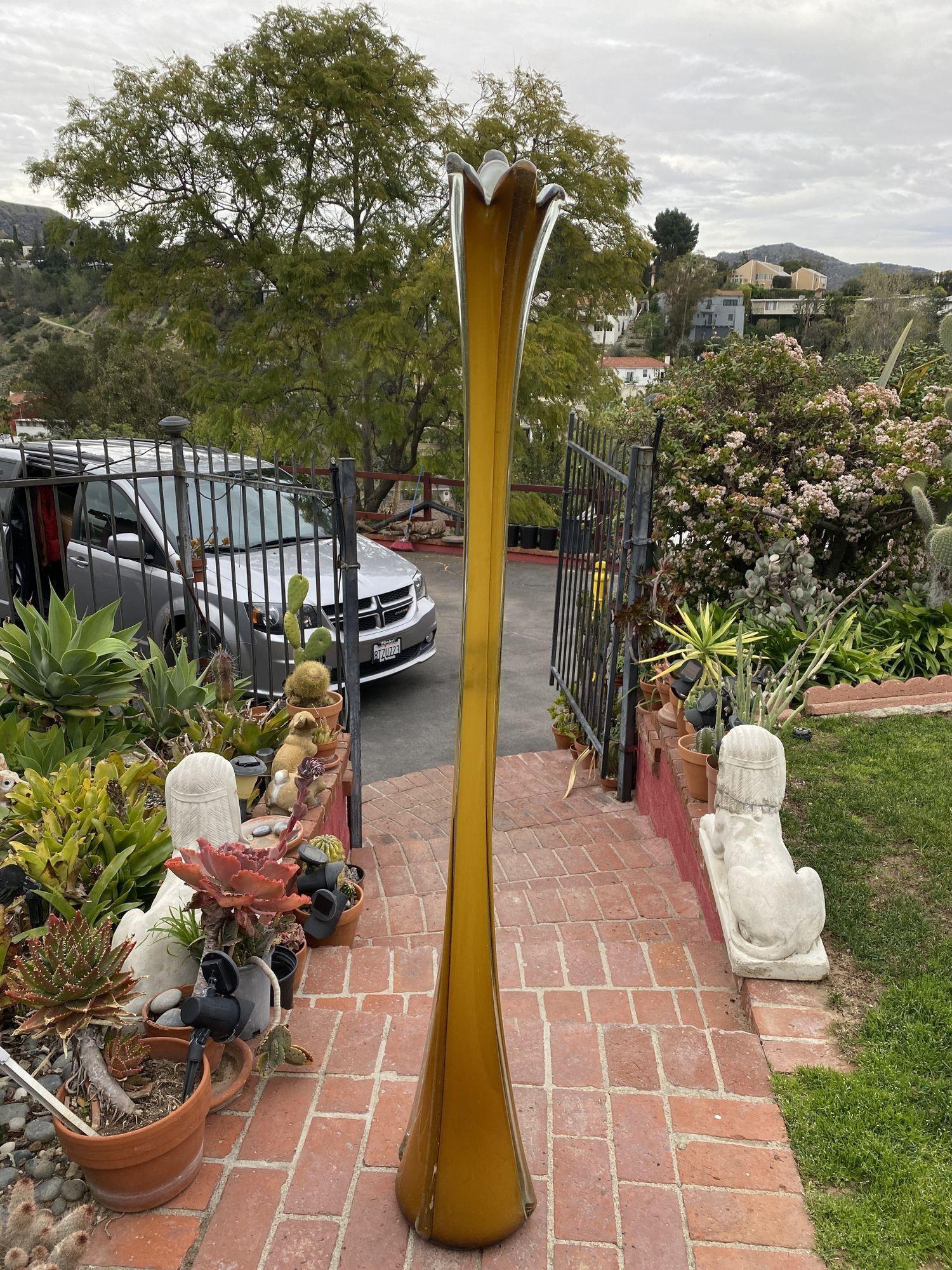 Rare large Mid Century Handblown Murano glass vase standing 63