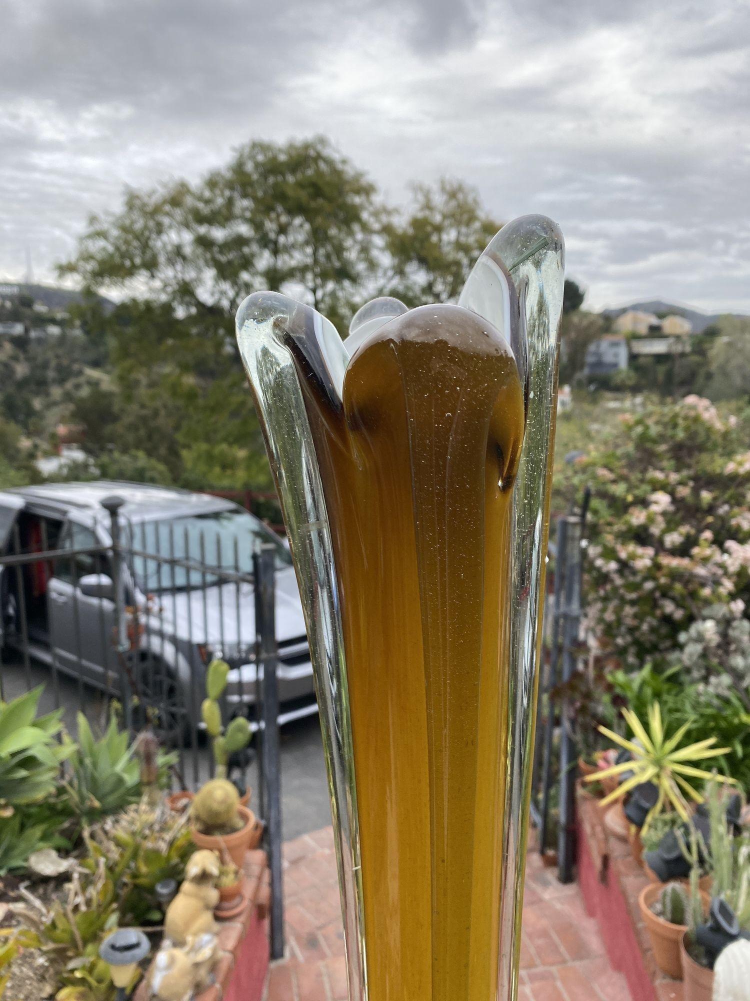 Mid-20th Century Rare 5 foot  Handblown Murano Glass floor Vase