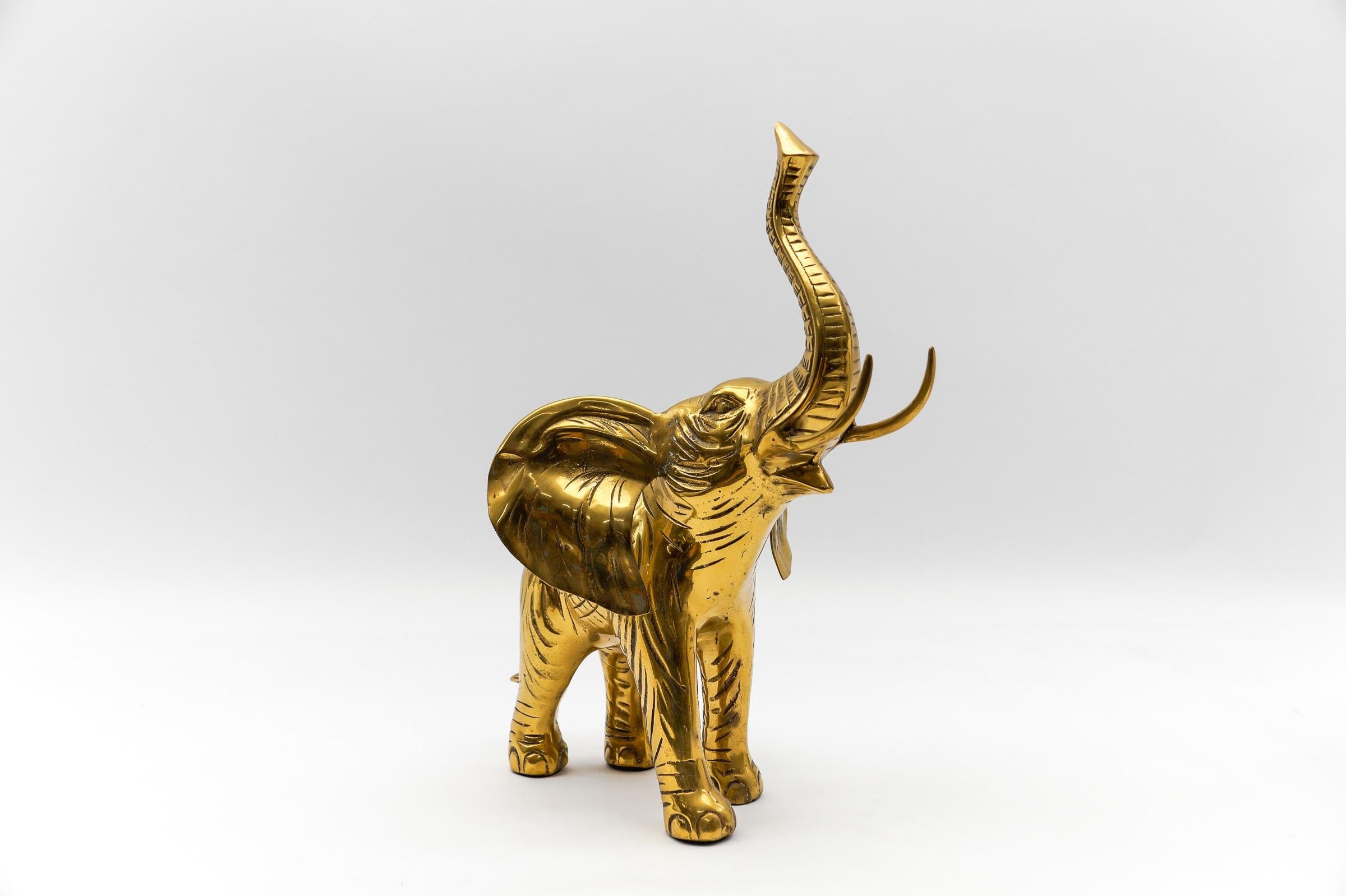 Mid-20th Century Rare Large Mid-Century Modern Brass Elephant, 1960s For Sale