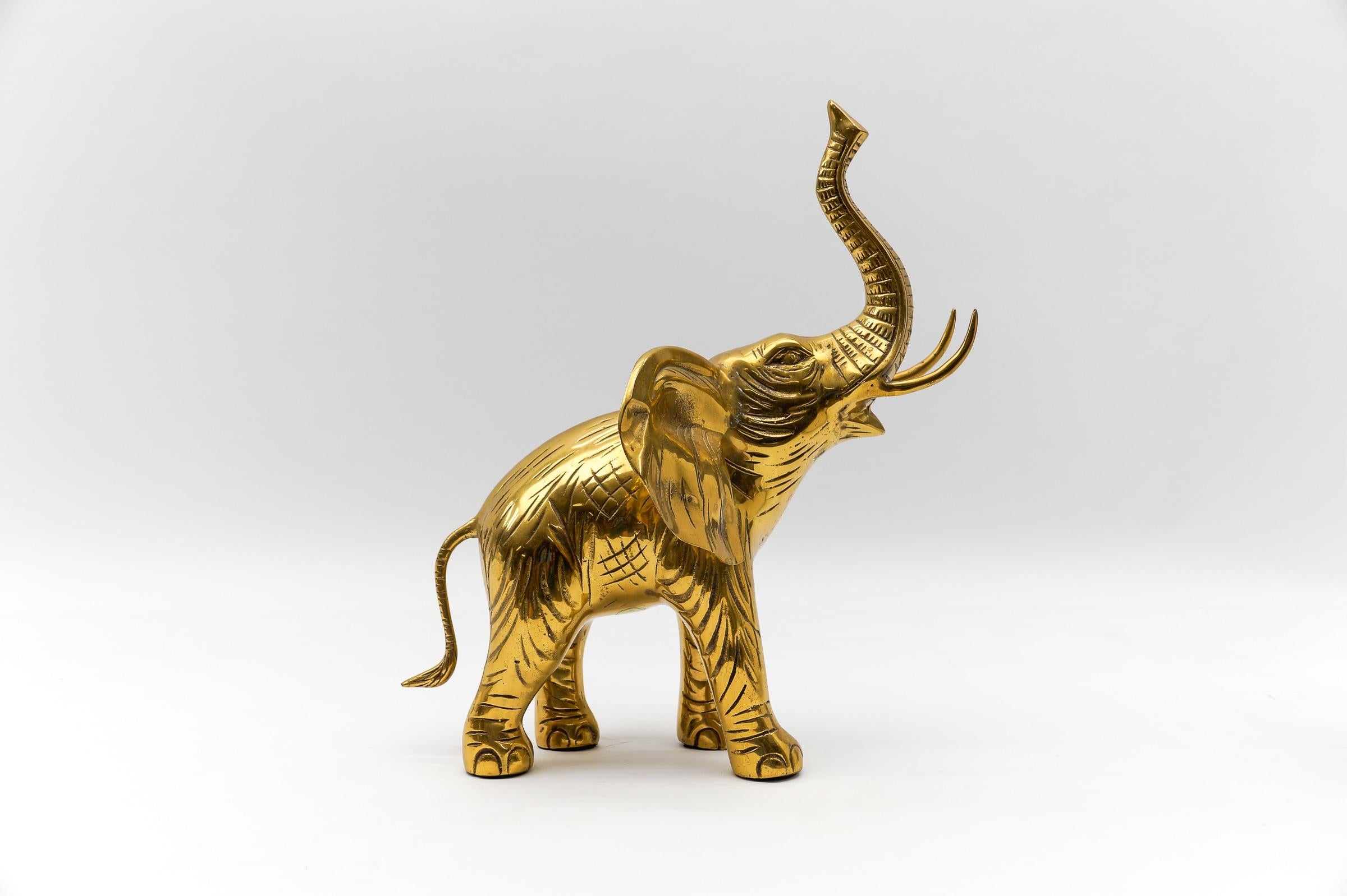 Rare Large Mid-Century Modern Brass Elephant, 1960s For Sale 1