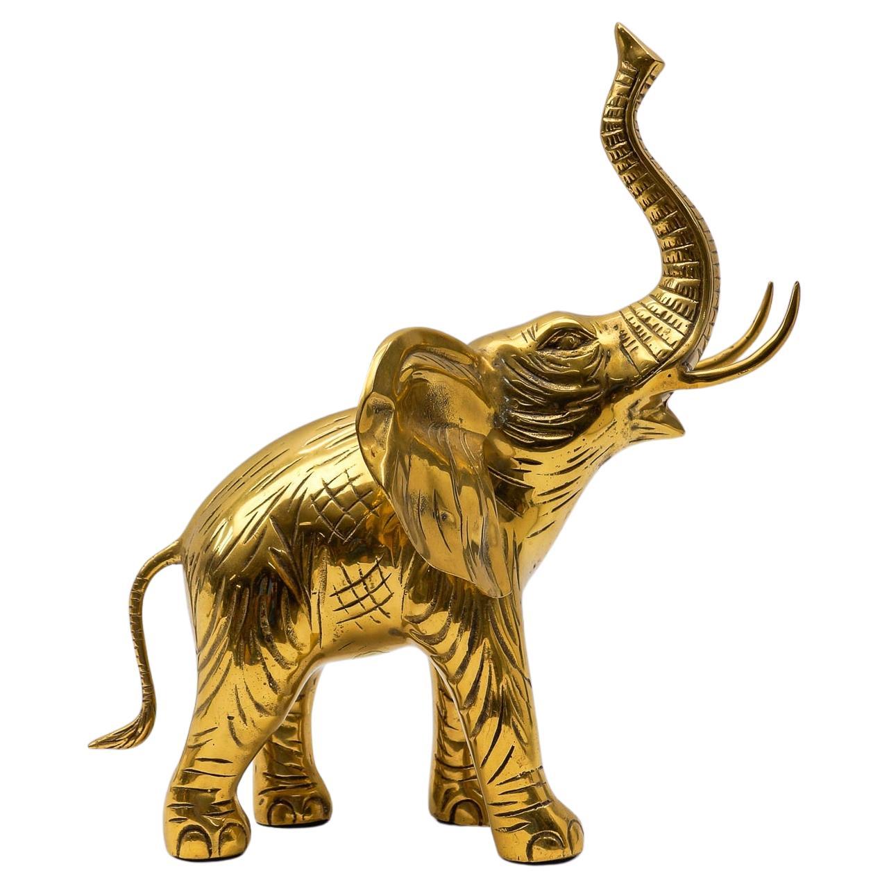 Rare Large Mid-Century Modern Brass Elephant, 1960s For Sale