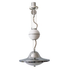 Rare & Large Mid-Century Modern Counterweight Pendant Lamp 'UFO' Italy 1960s