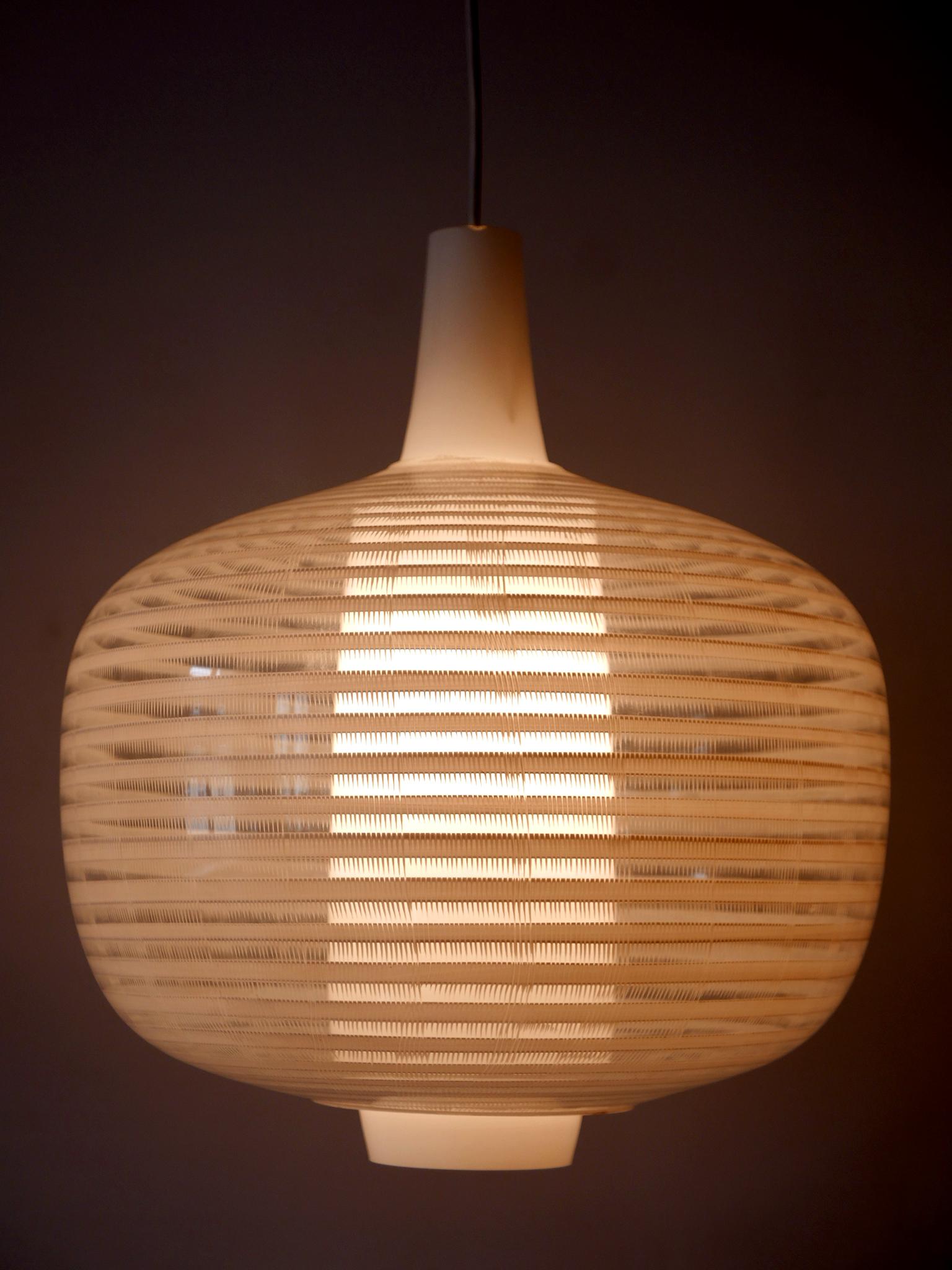 Etched Rare & Large Mid-Century Modern Pendant Lamp Napoli by Aloys F. Gangkofner 1957 For Sale