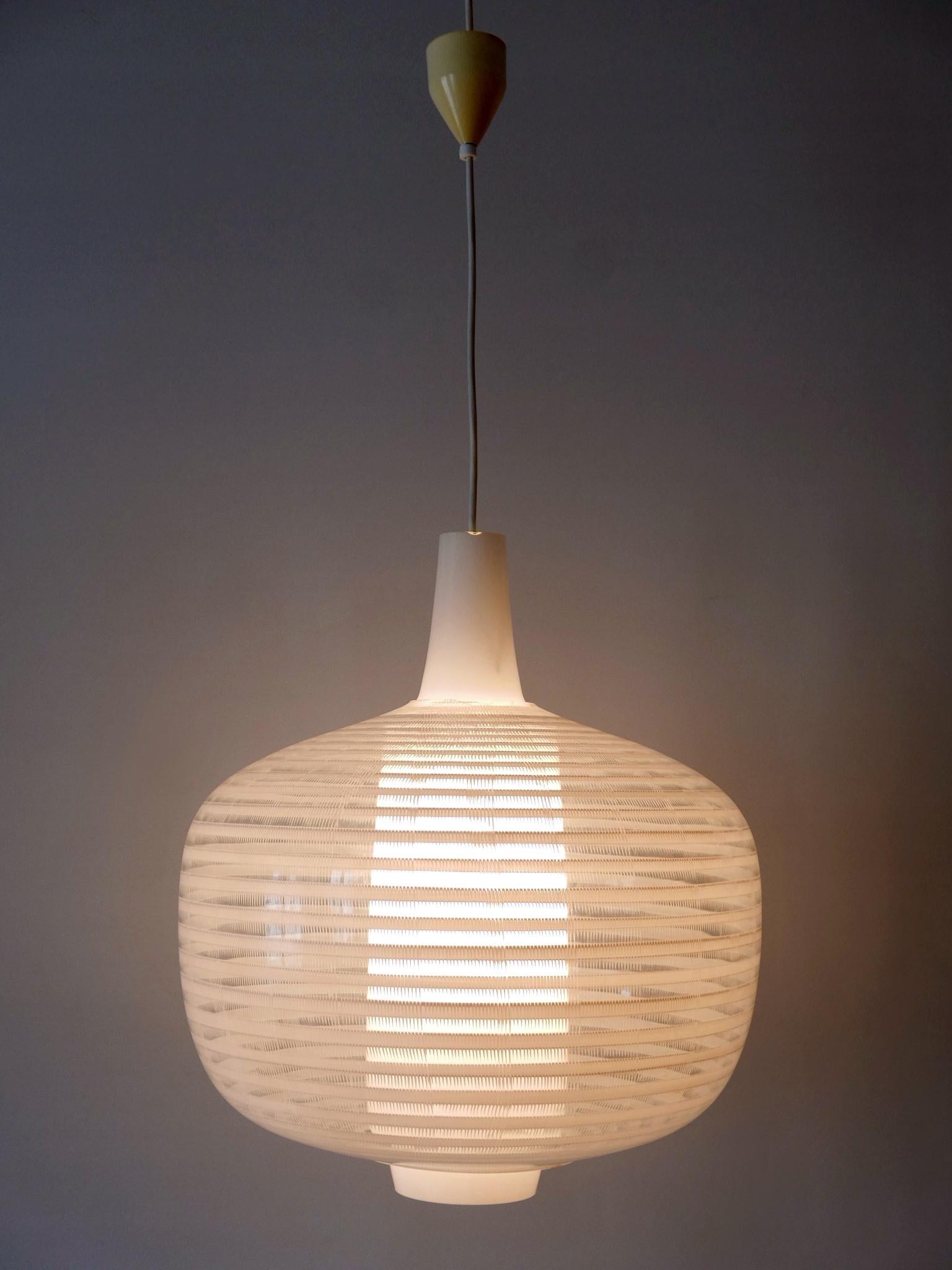 Glass Rare & Large Mid-Century Modern Pendant Lamp Napoli by Aloys F. Gangkofner 1957 For Sale