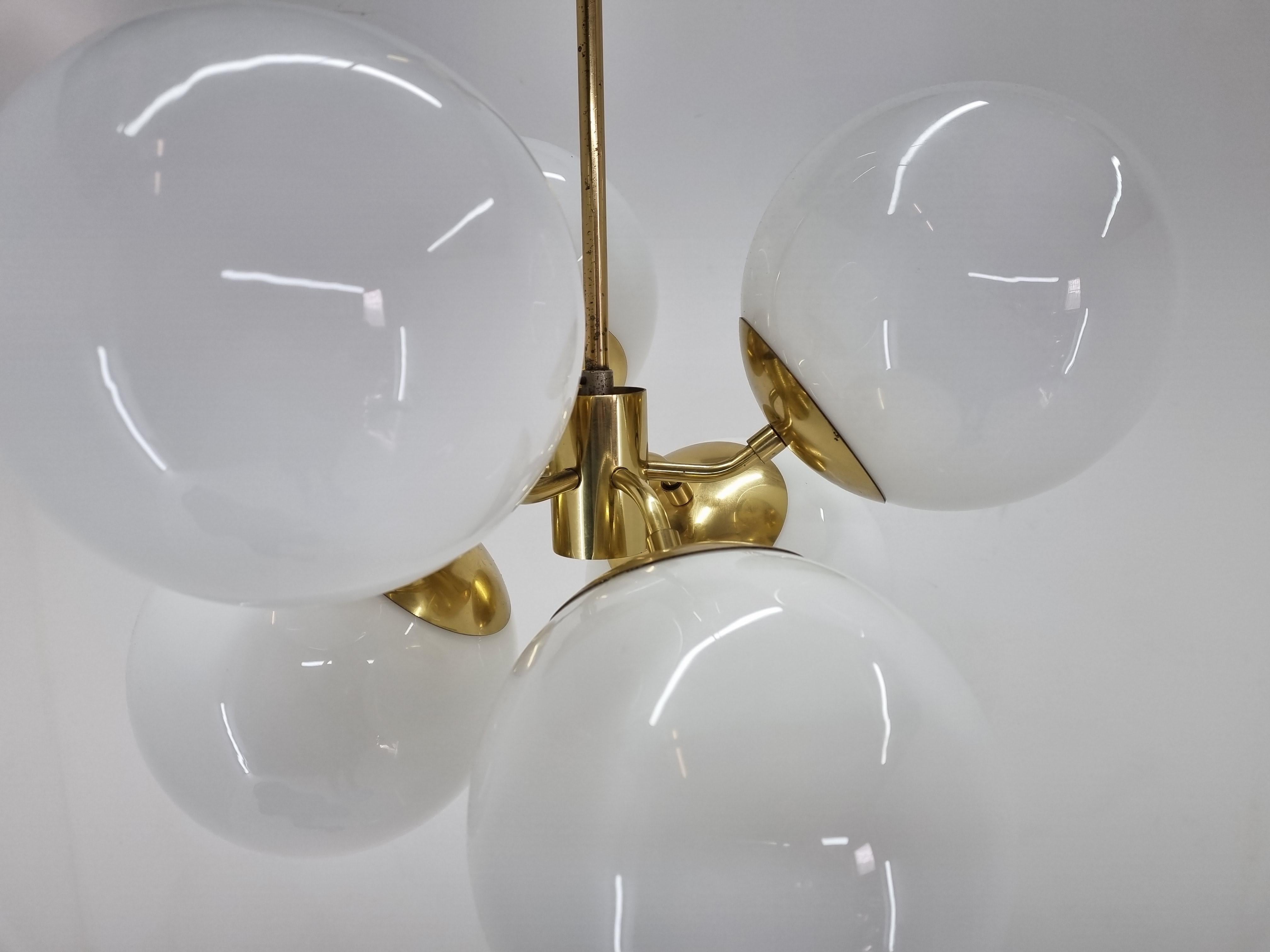 Rare Large Midcentury Chandelier Sputnik / Atomic, Italy, 1970s 5