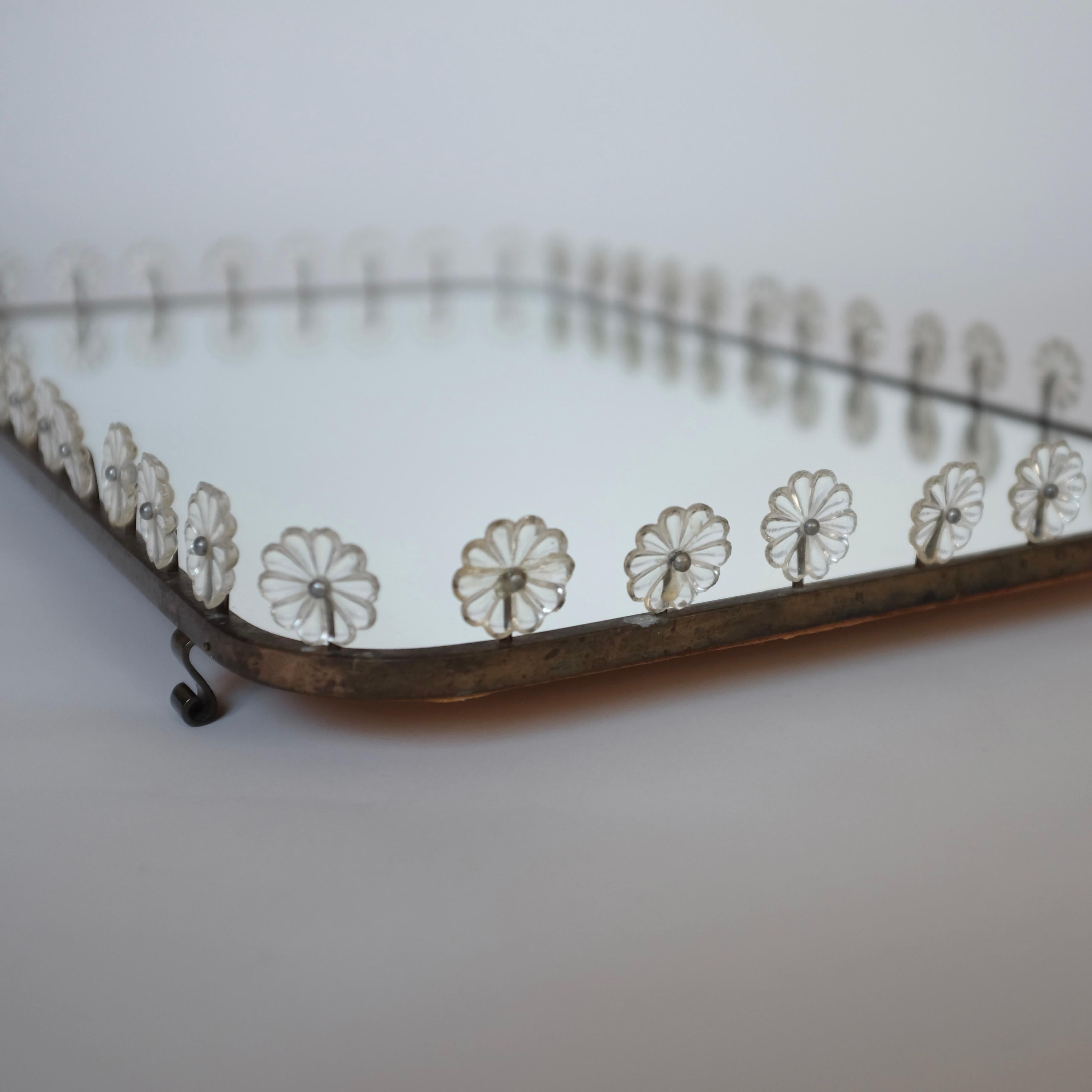 Brass Rare large mirror plateau by Firma Svenskt Tenn