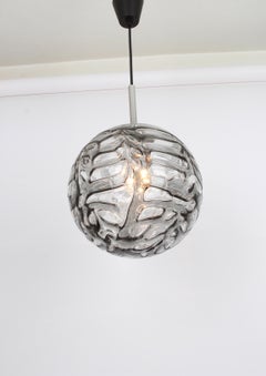 1 of 2 Rare Large Murano Ball Pendant Light by Doria, Germany, 1970s