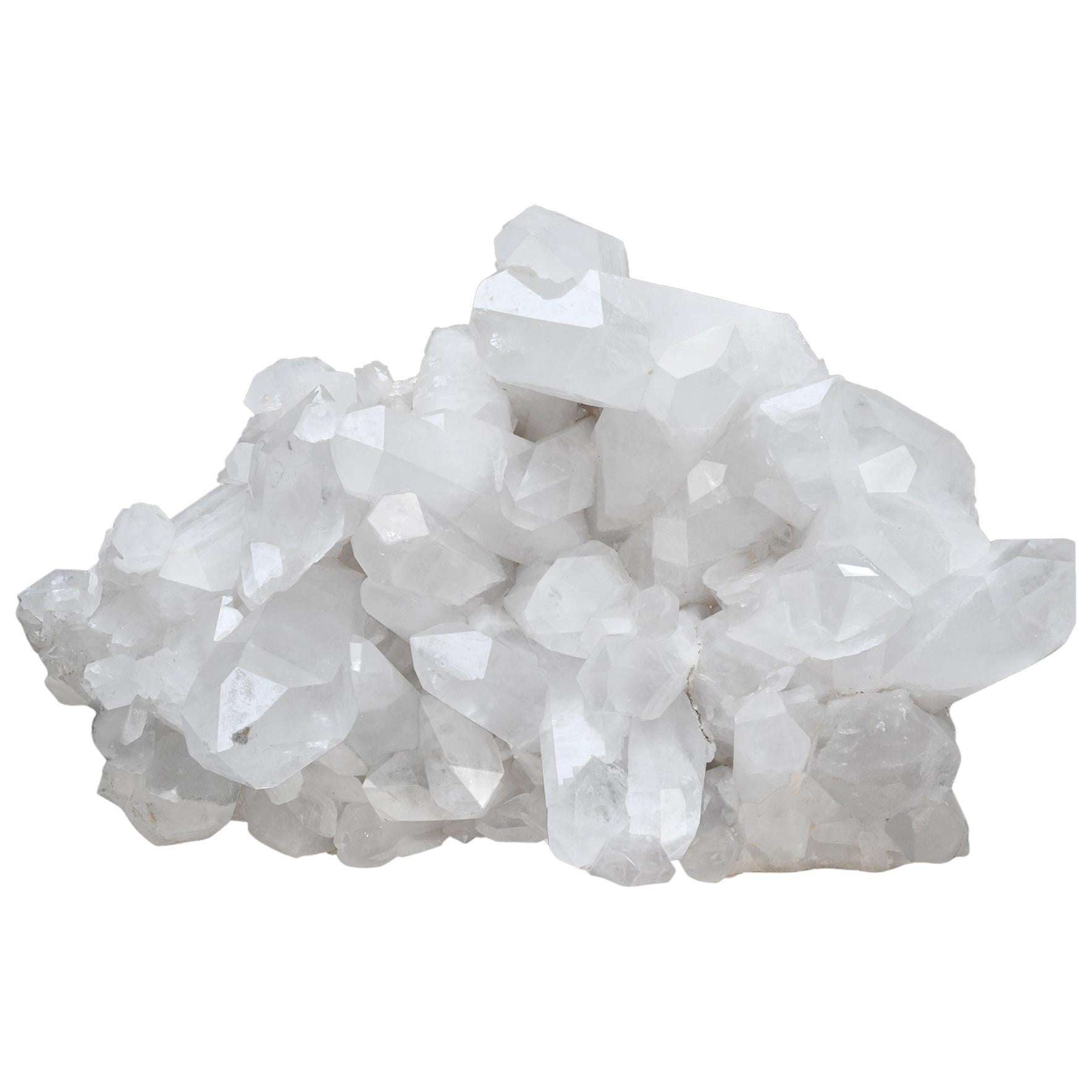 Rare Large Natural Rock Crystal Quartz Cluster For Sale