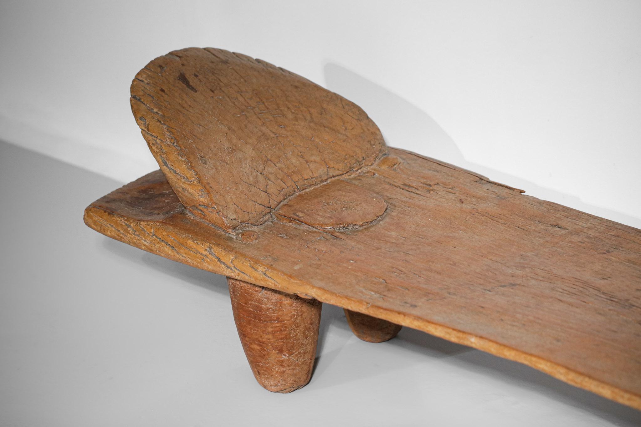 Rare Large Old African Senufo Bed in Solid Wood from the 60's 4