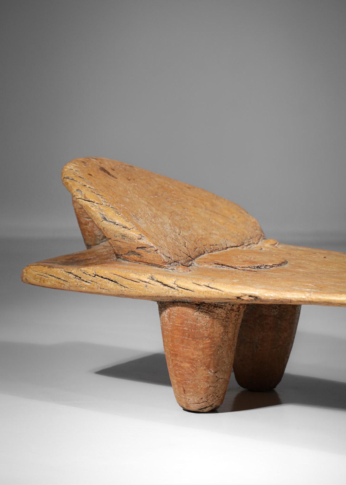 Beninese Rare Large Old African Senufo Bed in Solid Wood from the 60's