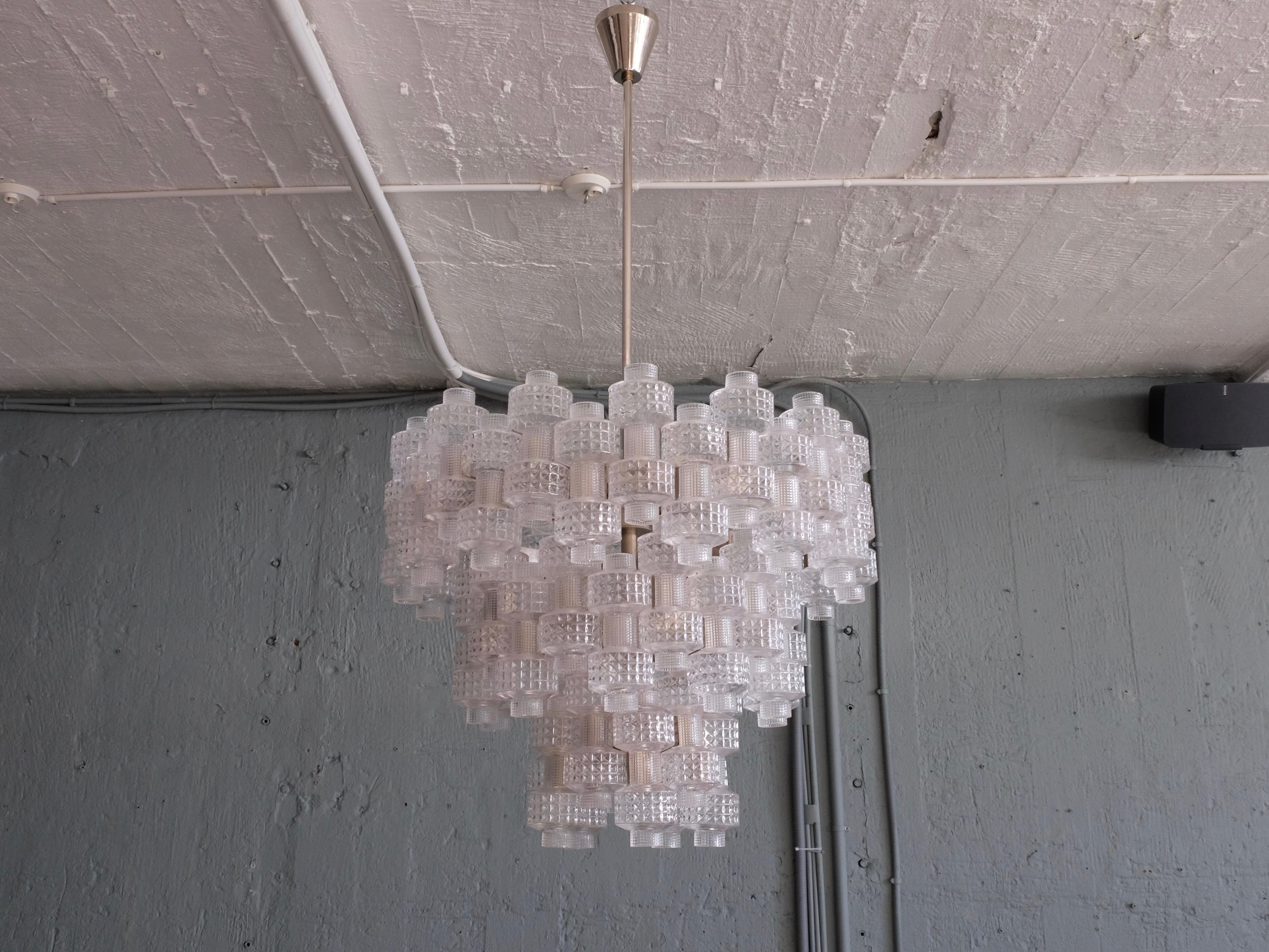 Rare Large Orrefors Chandelier Model Festival by Gert Nyström, 1950s For Sale 2