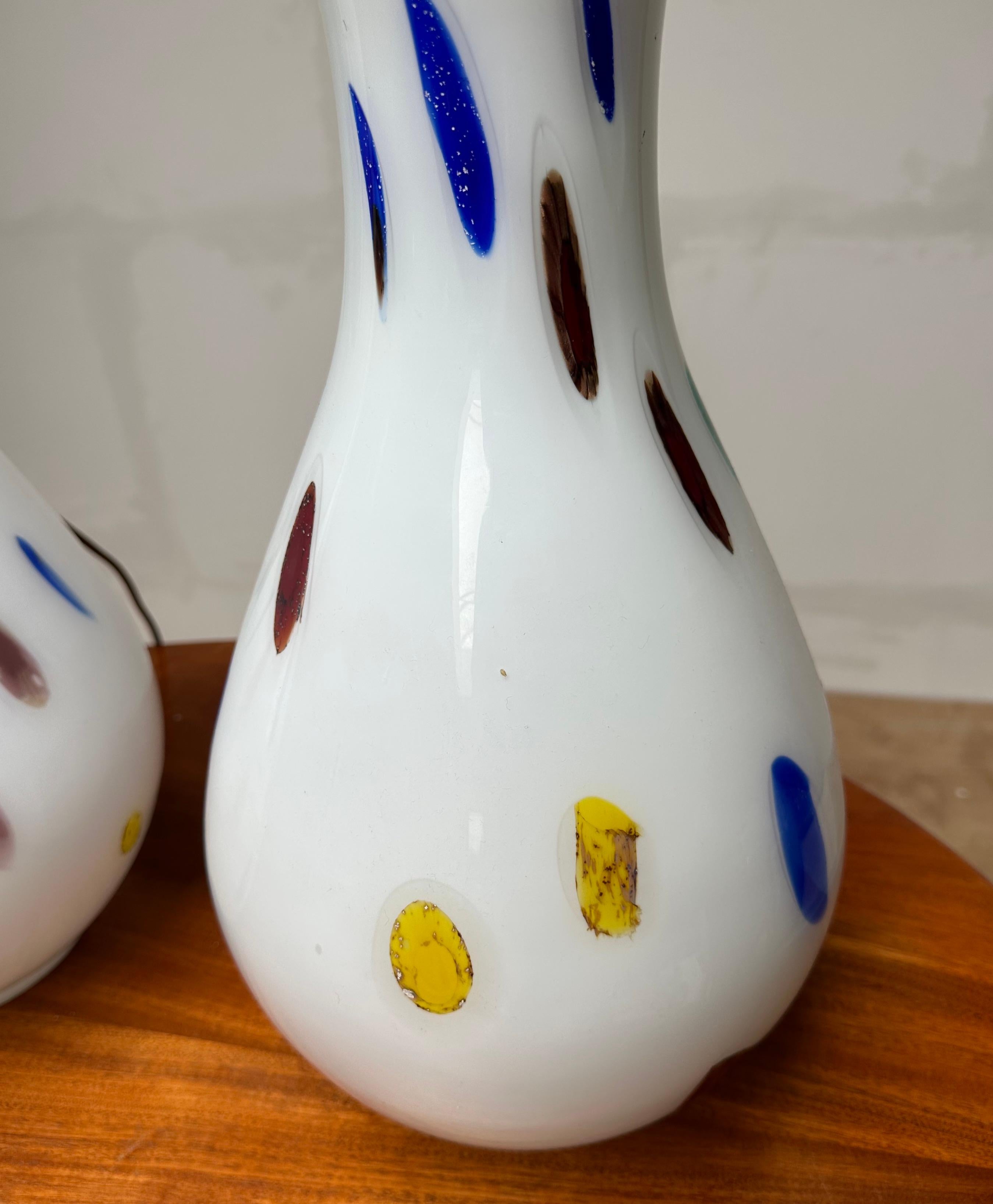 Rare Large Pair Murano Glass Table Lamp by Dino Martens for Aureliano Toso 1960  In Excellent Condition For Sale In Lisse, NL