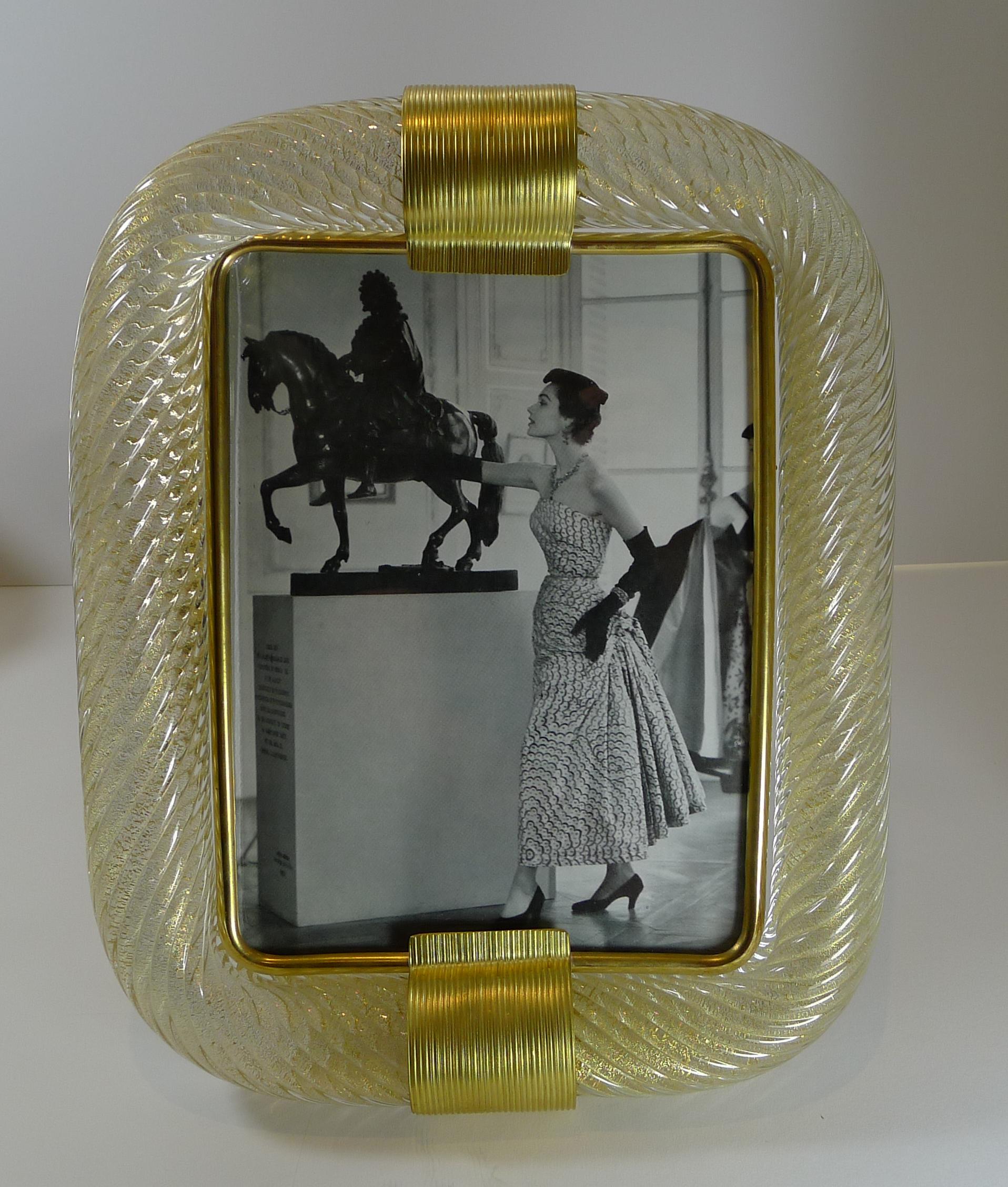 Rare Large Pair Murano / Venini Torchon Picture Frames, c.1950 For Sale 6