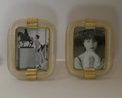 Rara coppia di cornici di Murano / Venini Torchon, 1950 ca.