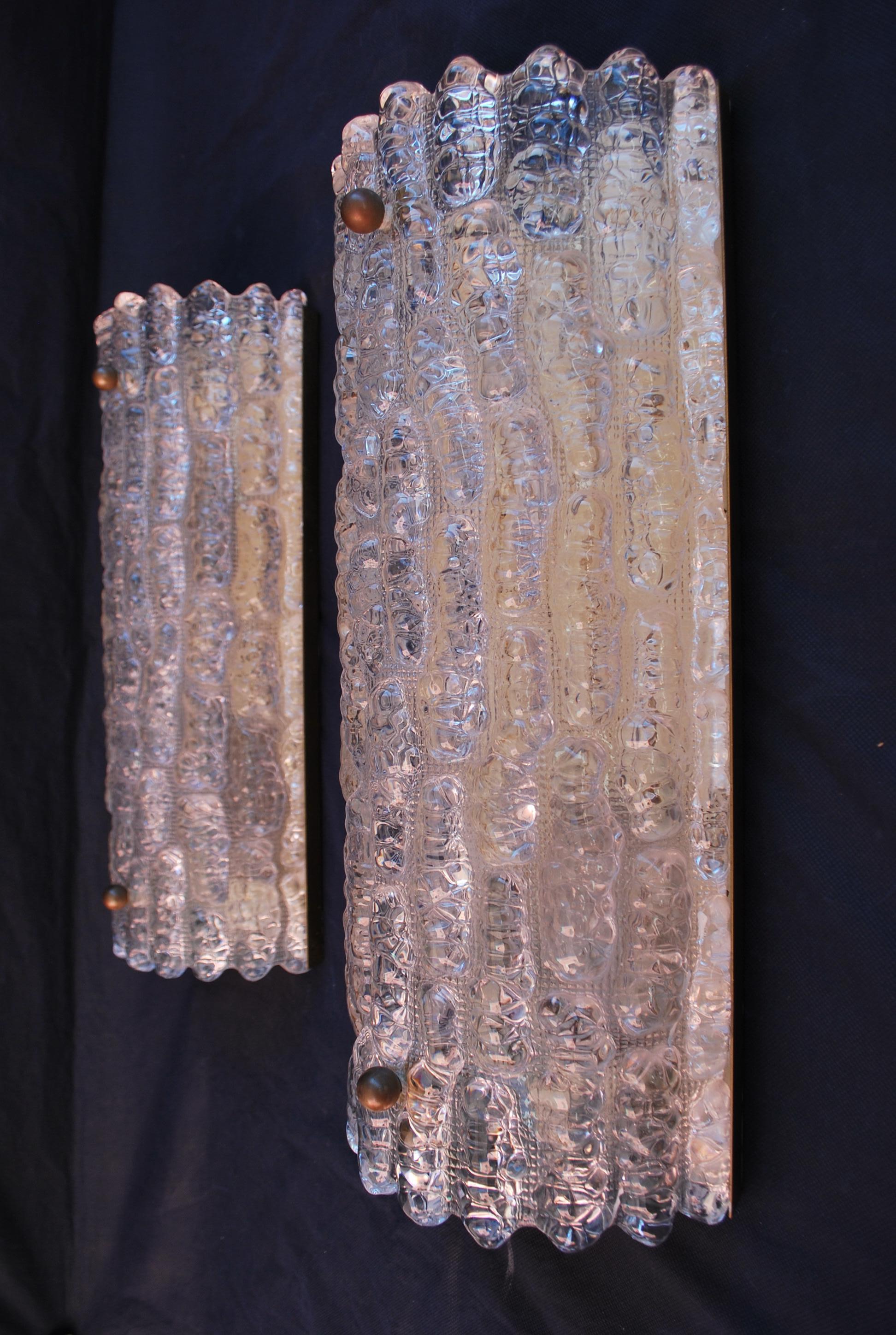 Hand-Crafted Rare large pair of 1950's Murano sconces For Sale