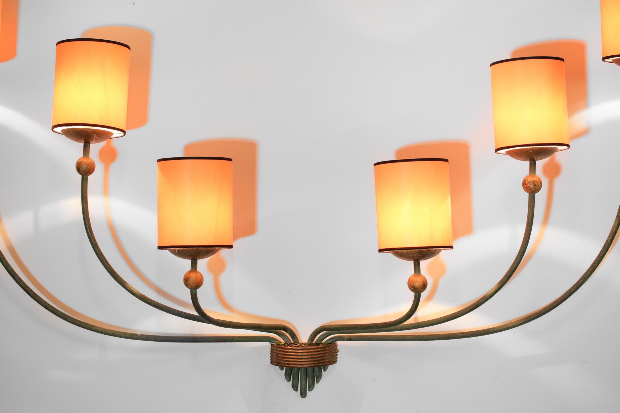 Rare Large Pair of Art Deco Sconces from the 30's Jean Royère Style, A39 5
