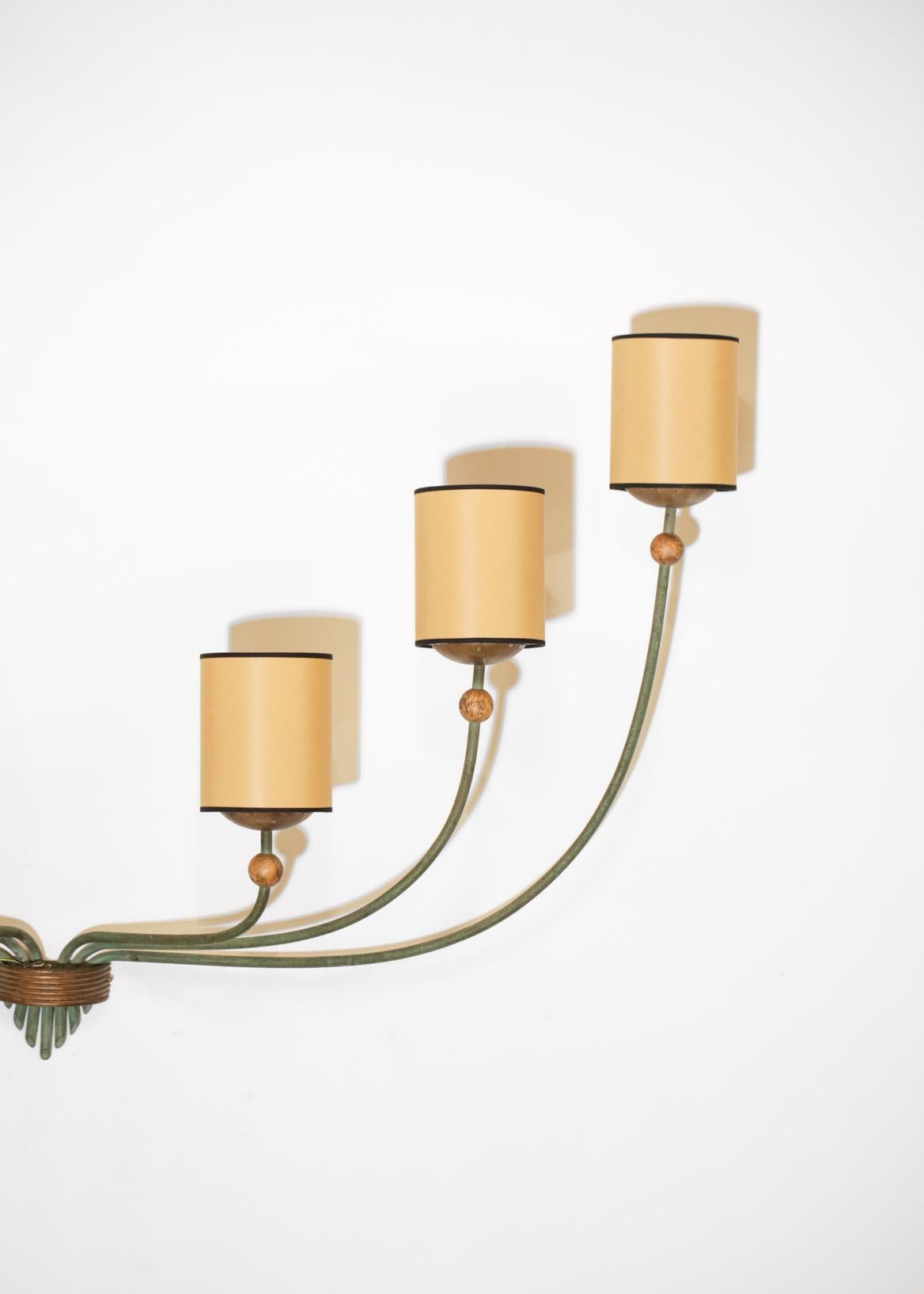 Metal Rare Large Pair of Art Deco Sconces from the 30's Jean Royère Style, A39