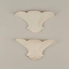 Rare Large pair of English 1940s Fulham Pottery wall vases