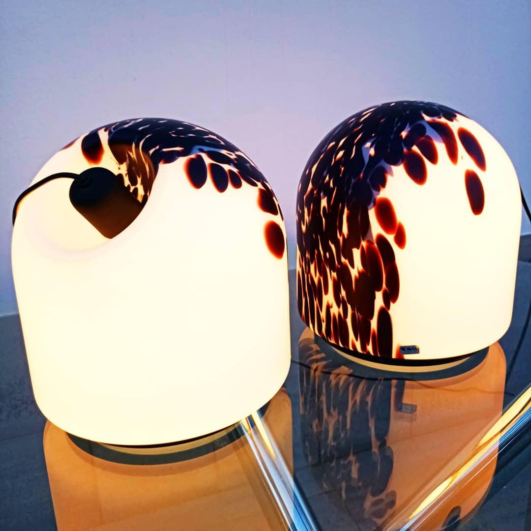 Rare Large Pair of Veart Murano Table Lamps by Giorgio De Ferrari , Italy, 1970s 11