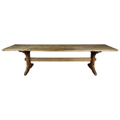 Rare Large Pine Bockbord Dining Table from Norway, circa 1800