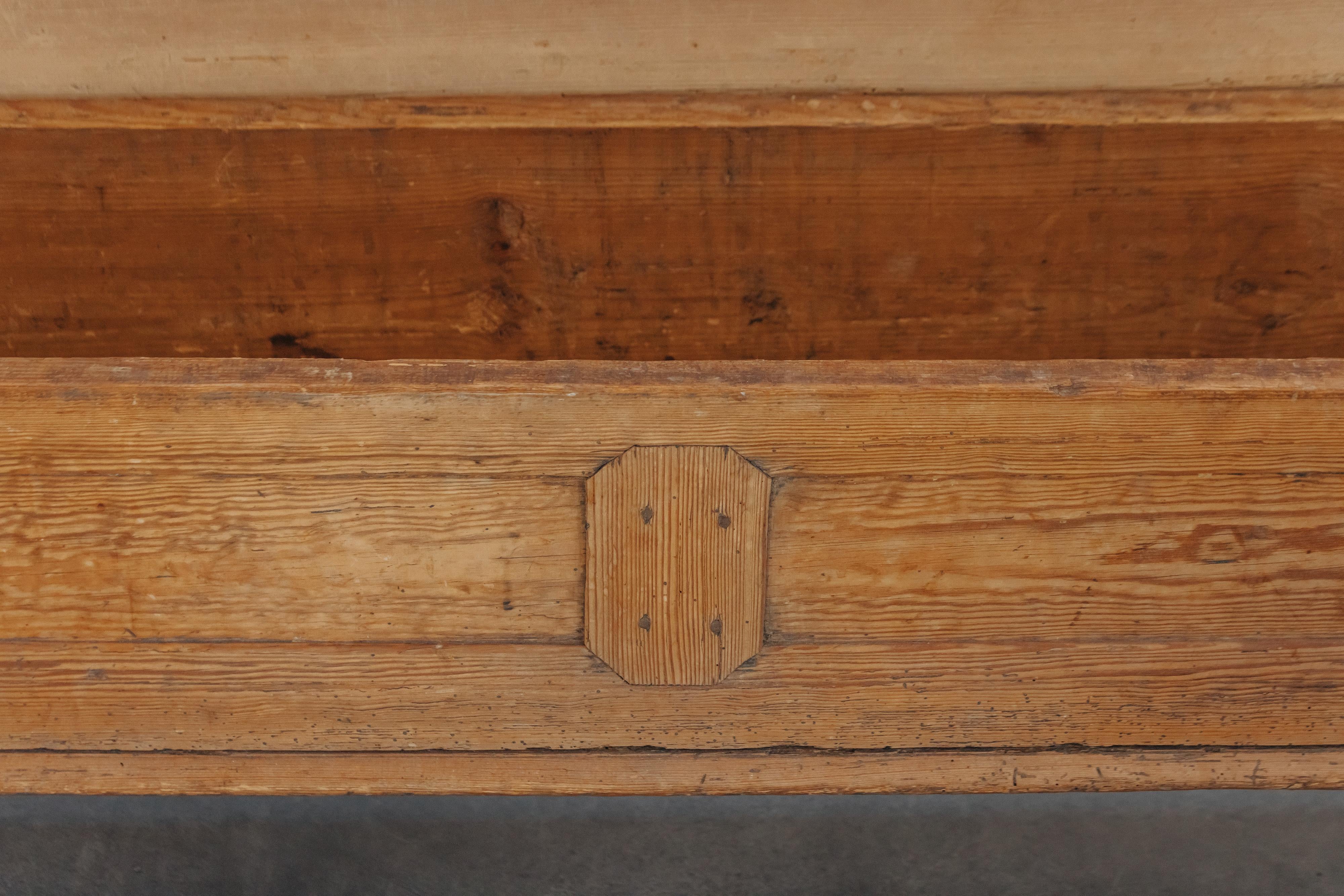 Rare Large Pine Primitive Bench From Norway, Circa 1750 For Sale 2