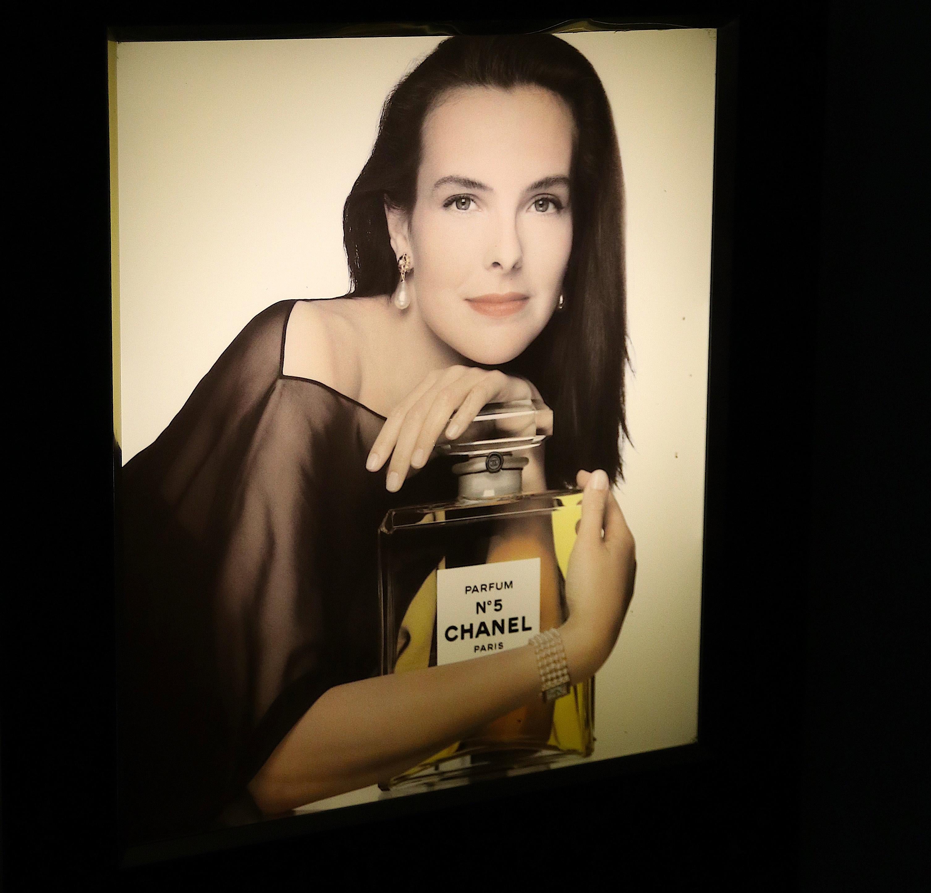 Mid-Century Modern Rare Large Retail Advertisement Display with Light for Chanel No. 5