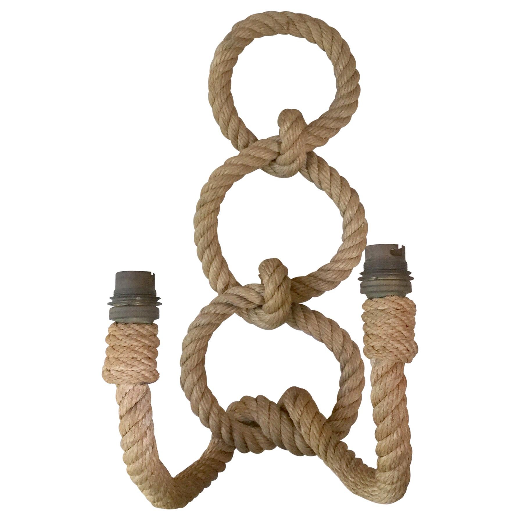Large Rope & Rattan Heart Shape Sconce Adrien Audoux and Frida Minet 1