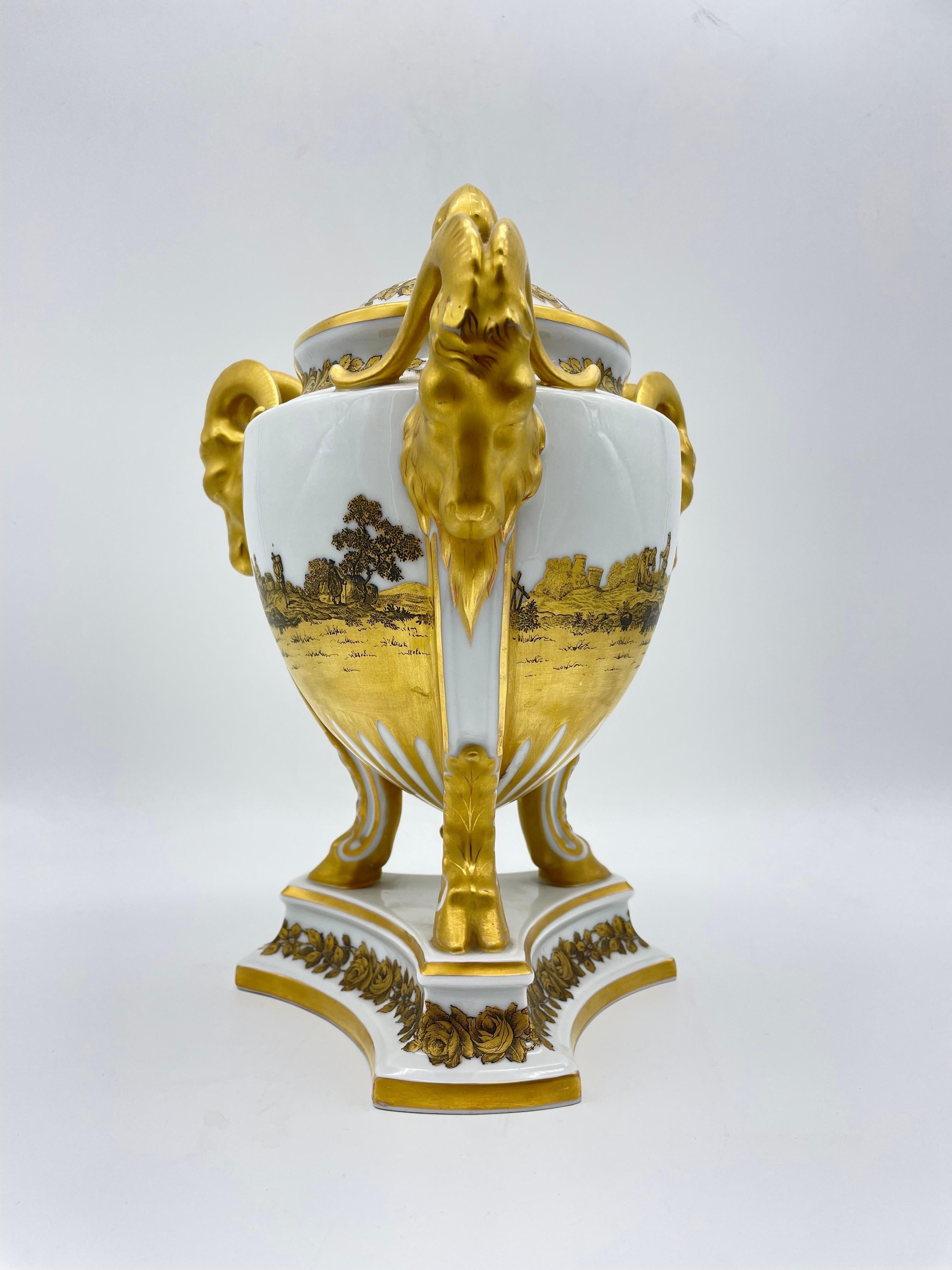 Rare Large Rosenthal Lidded Vase, Capricorn Hisorism In Good Condition In Berlin, DE