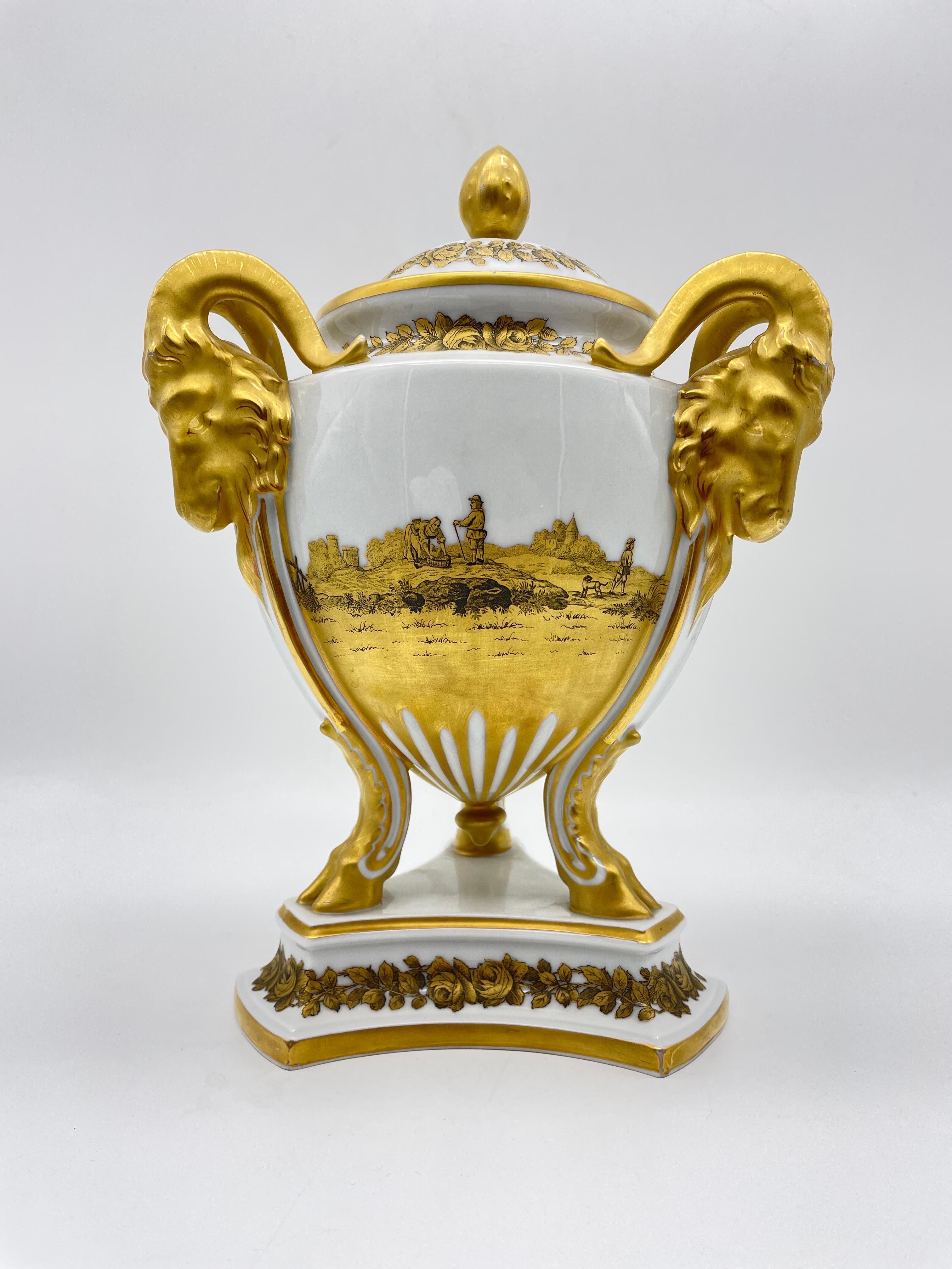 20th Century Rare Large Rosenthal Lidded Vase, Capricorn Hisorism