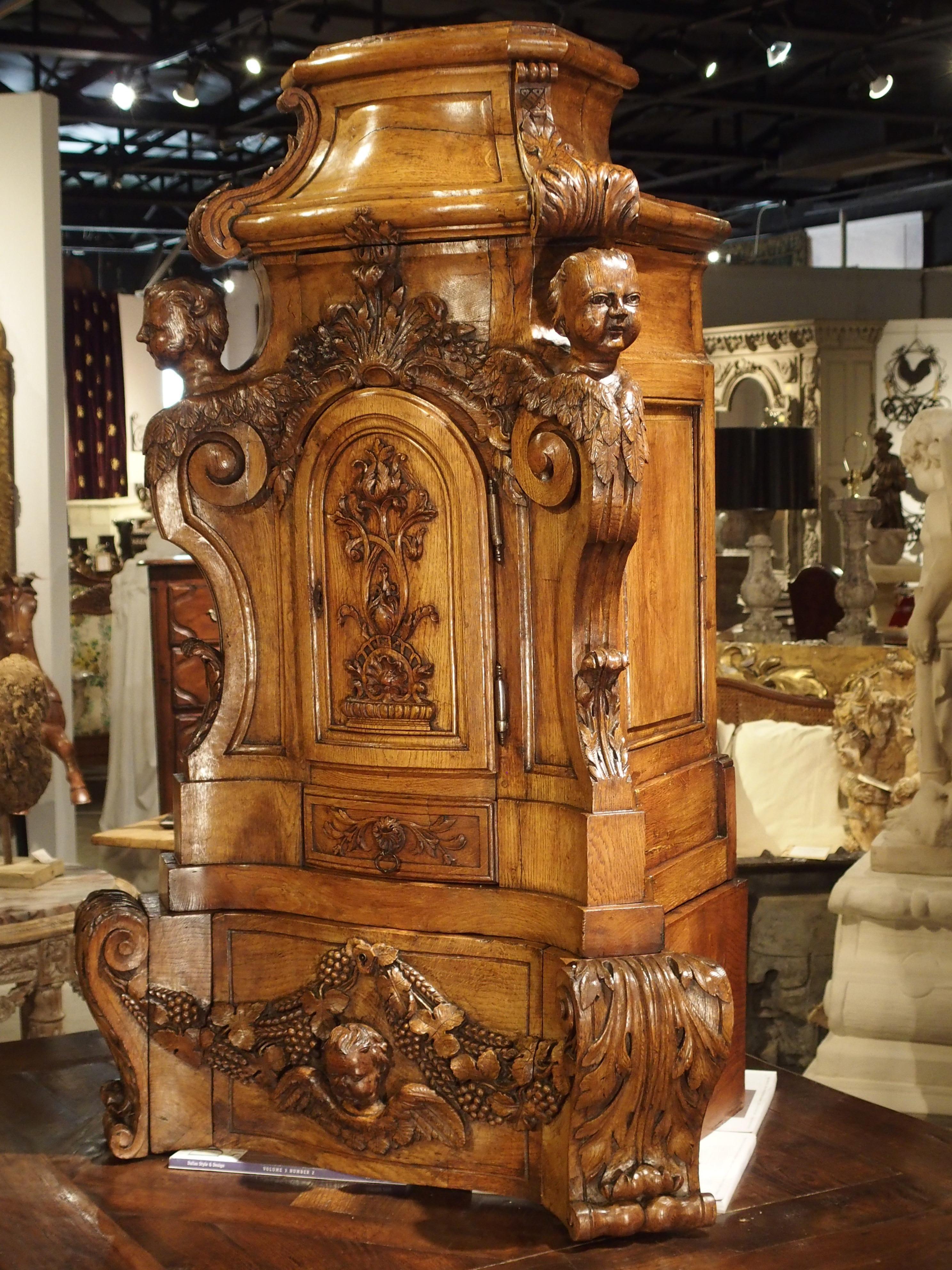 Rare Large Scale 17th Century Oak Sacristy Cabinet from France 3