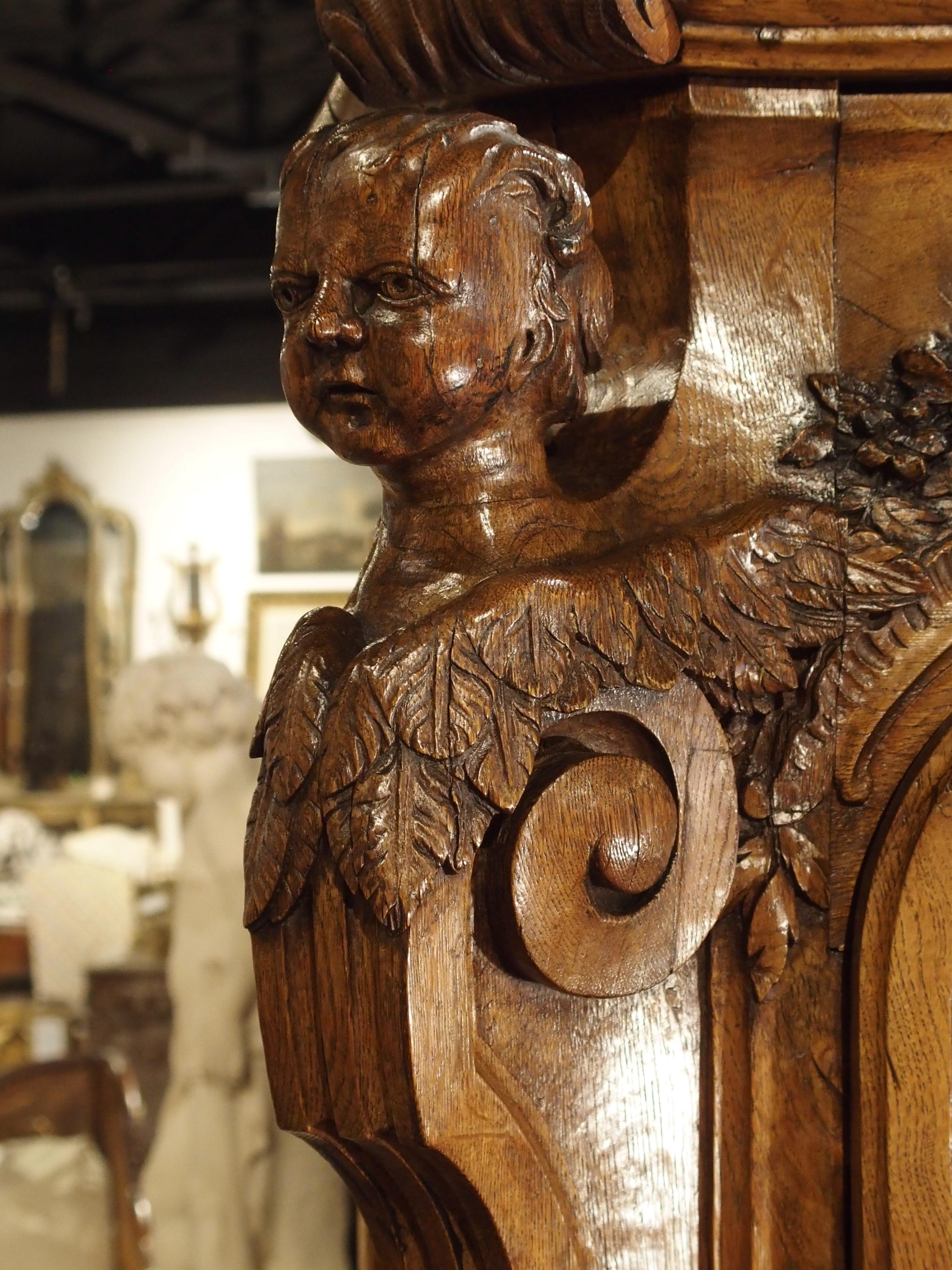 Rare Large Scale 17th Century Oak Sacristy Cabinet from France 4
