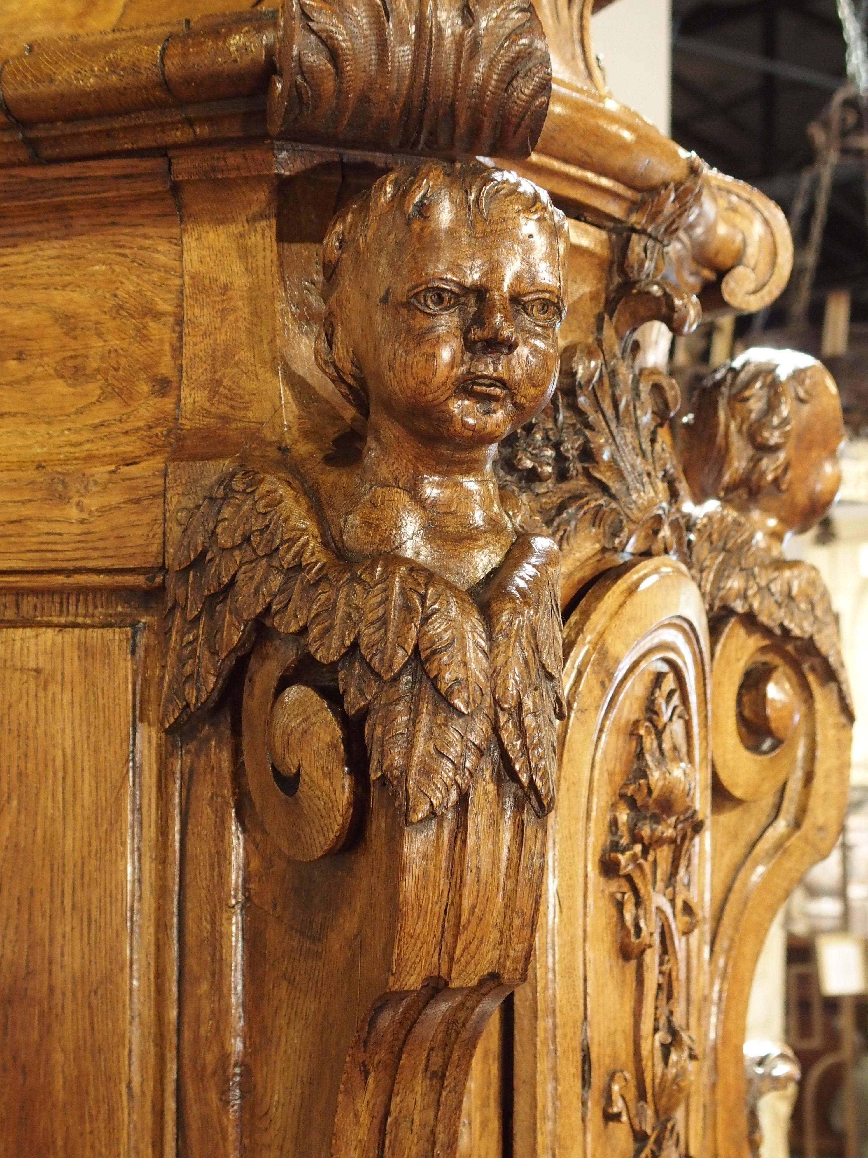 Rare Large Scale 17th Century Oak Sacristy Cabinet from France 9