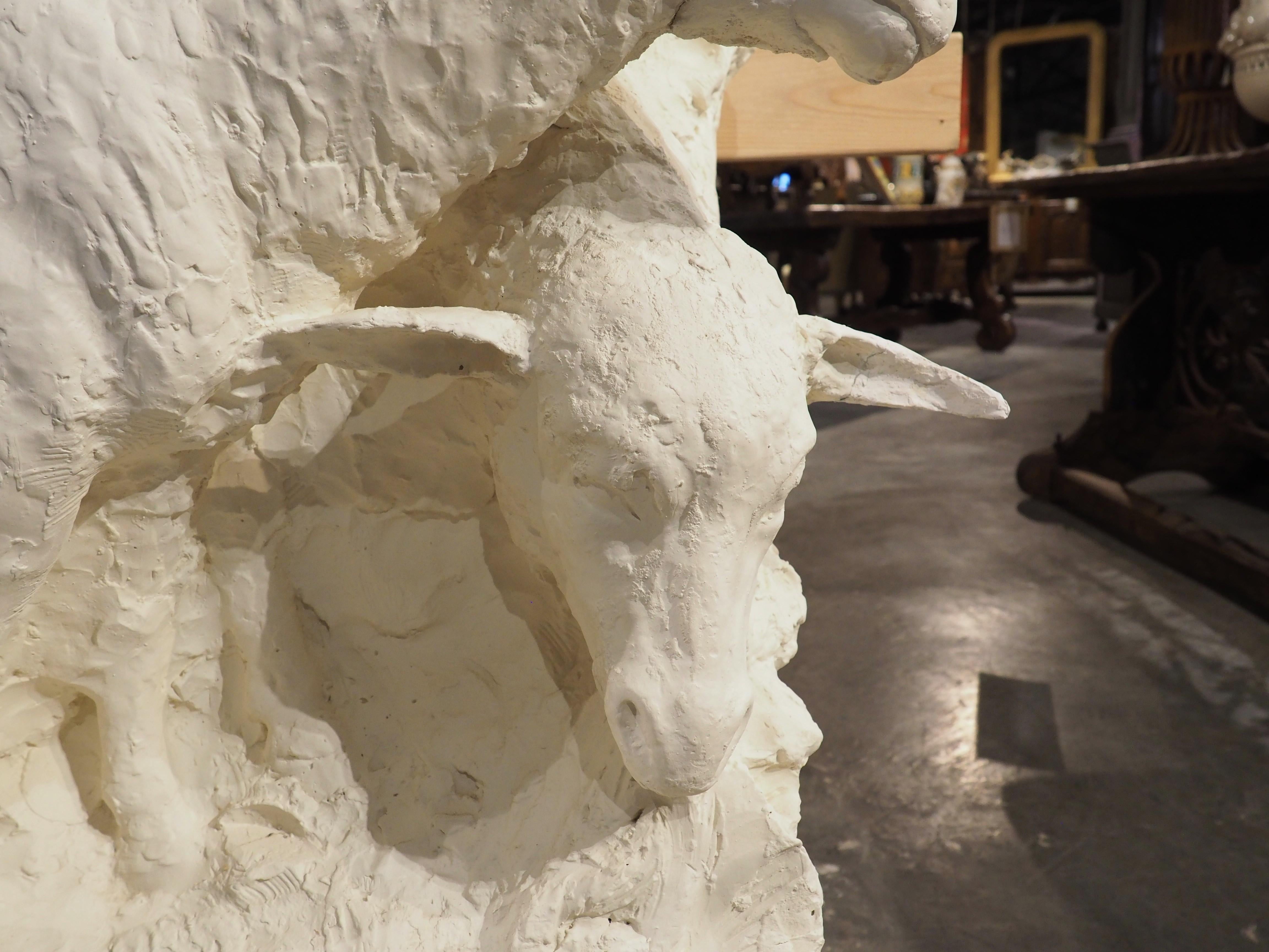Rare sculpture pastorale en plâtre de Loriol-du-Comtat, France, 1914 en vente 6